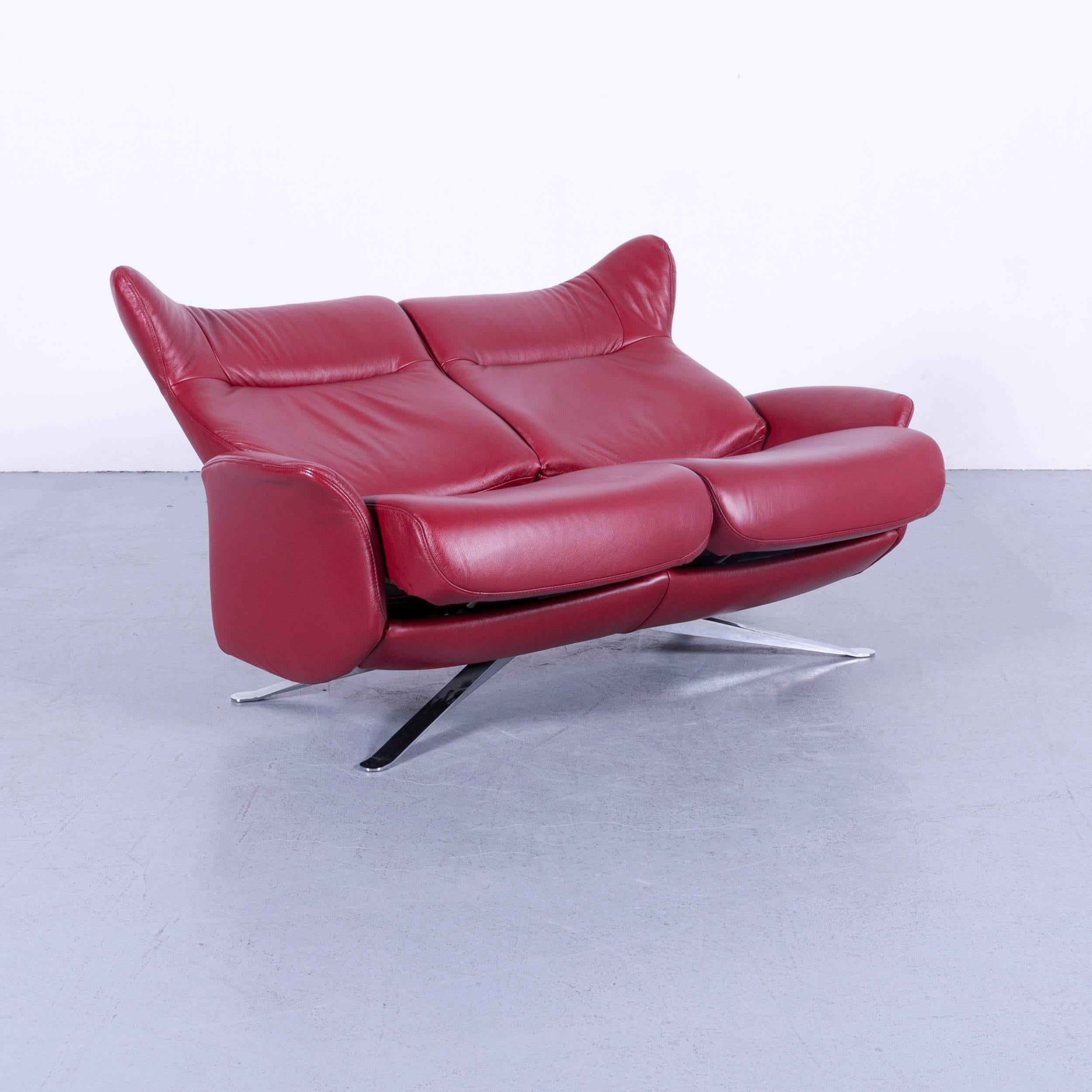Joop! Ledersofa Rot Zweisitzer Liegesessel (Deutsch)