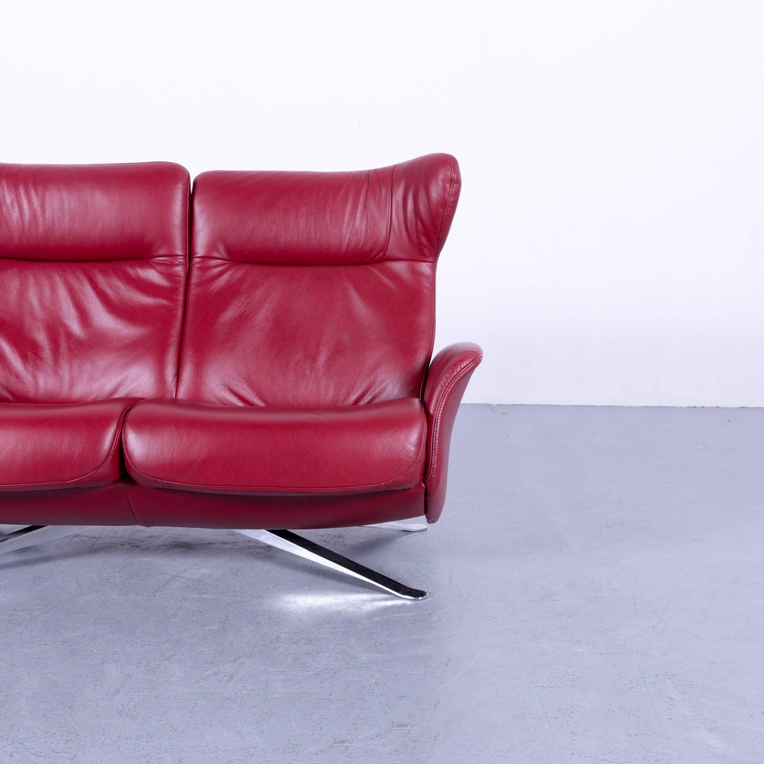 Contemporary Joop, Leather Sofa Red Two-Seat Recliner
