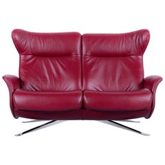 Joop! Leather Sofa Red Two-Seat Recliner