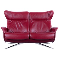 Joop, Leather Sofa Red Two-Seat Recliner