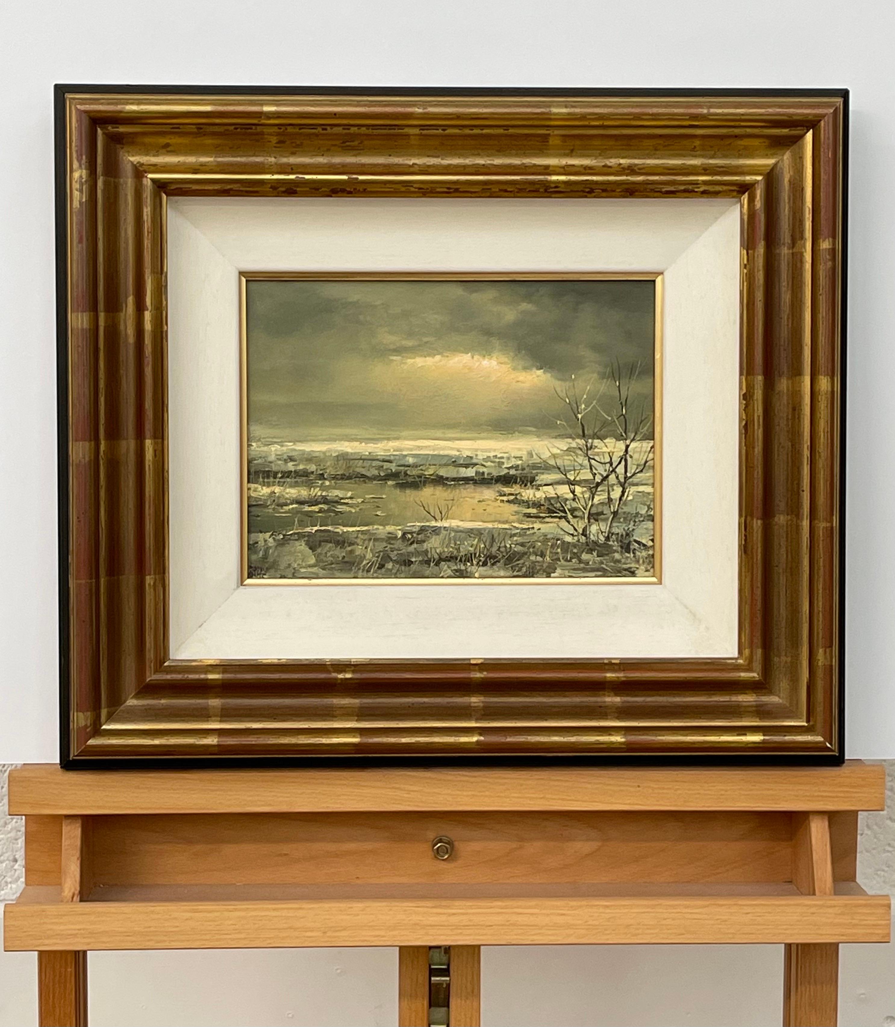 Small Oil Painting of Winter Landscape by 20th Century Dutch Artist Joop Smits (1938-2014) 

Art measures 9 x 7 inches
Frame measures 16 x 14 inches

Artist Joop Smits was born in the Netherlands in the city of Eindhoven and was educated at the Art