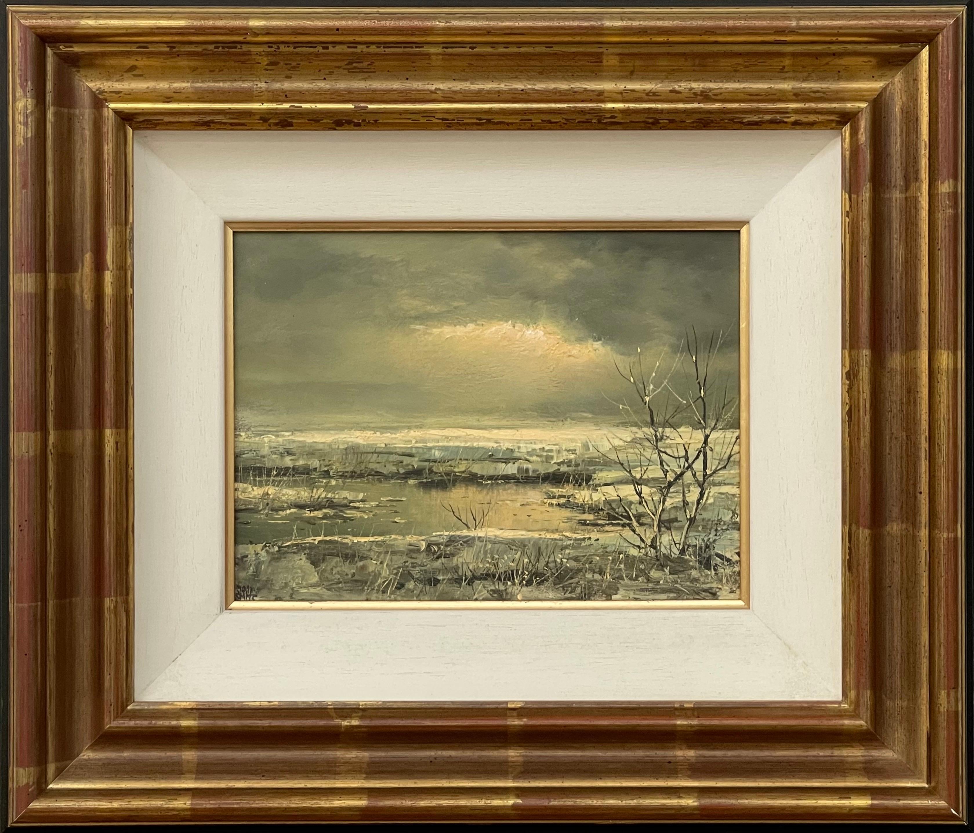 Joop Smits Landscape Painting - Small Oil Painting of Winter Landscape by 20th Century Dutch Artist