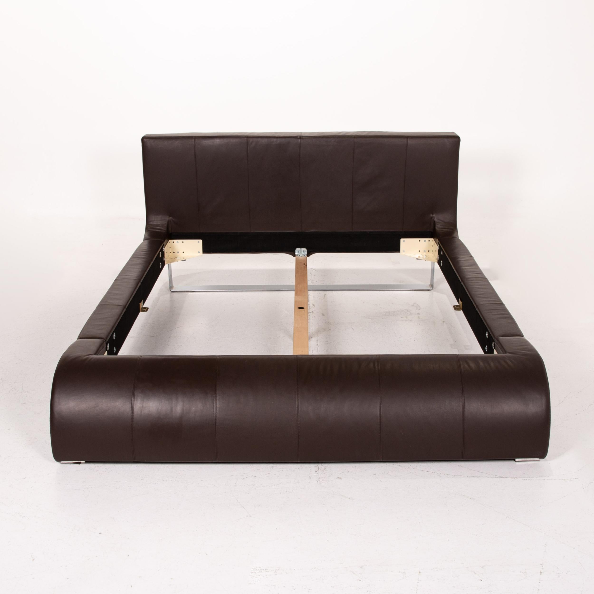 Joop! Swing Leather Double Bed Brown Dark Brown Bed For Sale 1