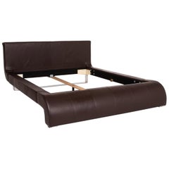 Joop! Swing-Leder-Doppelbett Braun Dunkelbraun