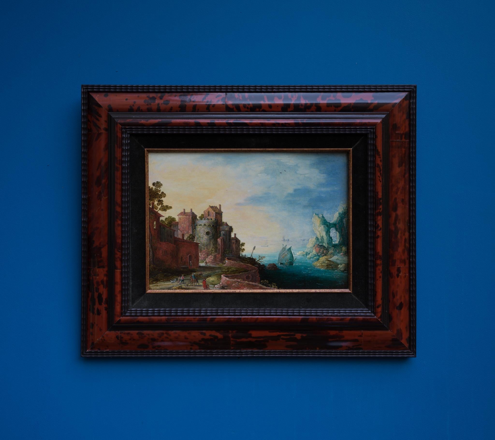 An Extensive River Landscape with Figures - Black Figurative Painting by Joos de Momper II