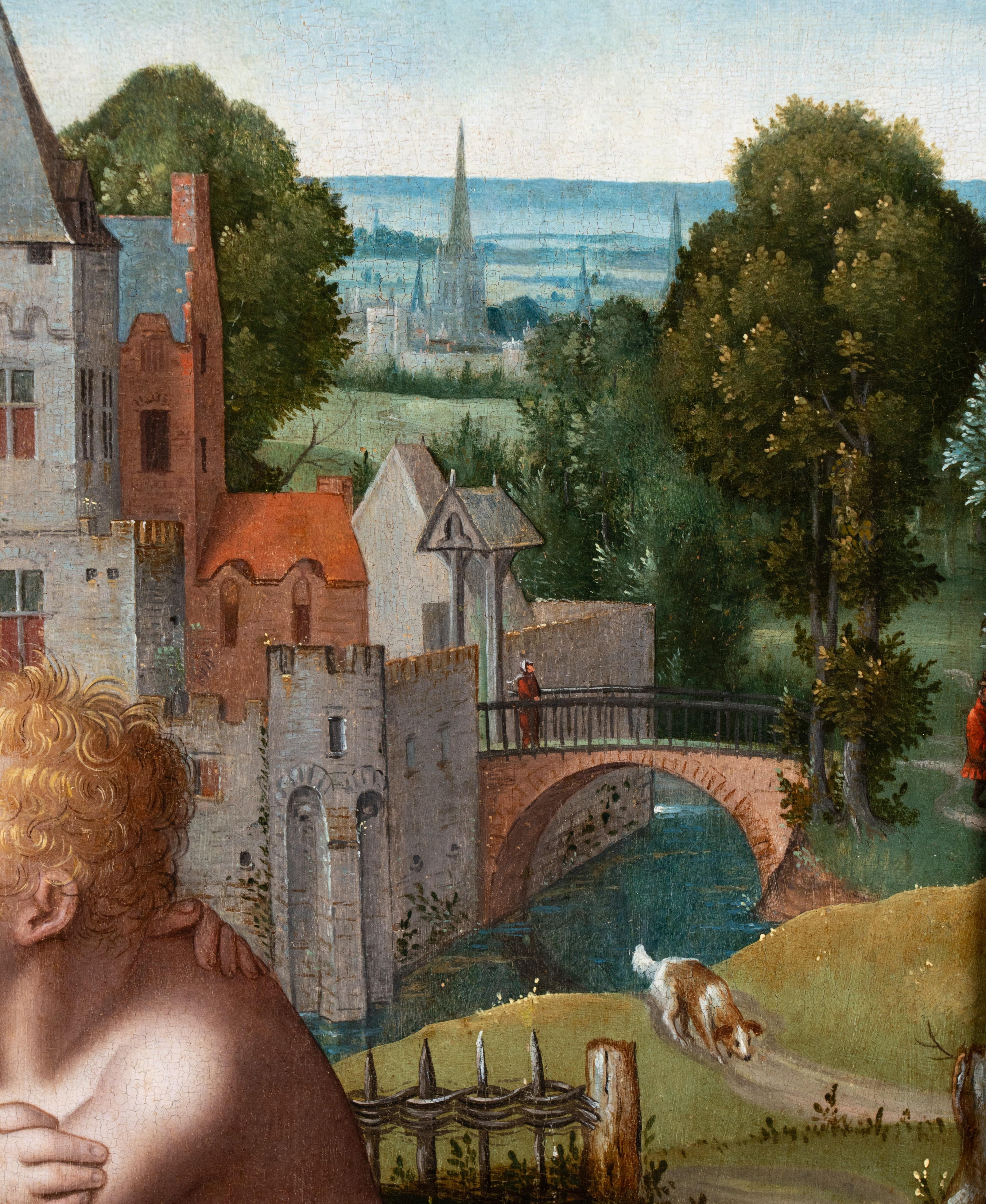 Child & St. Johns enfants, atelier de J. van Cleve, 16e Flemish - Maîtres anciens Painting par Joos van Cleve