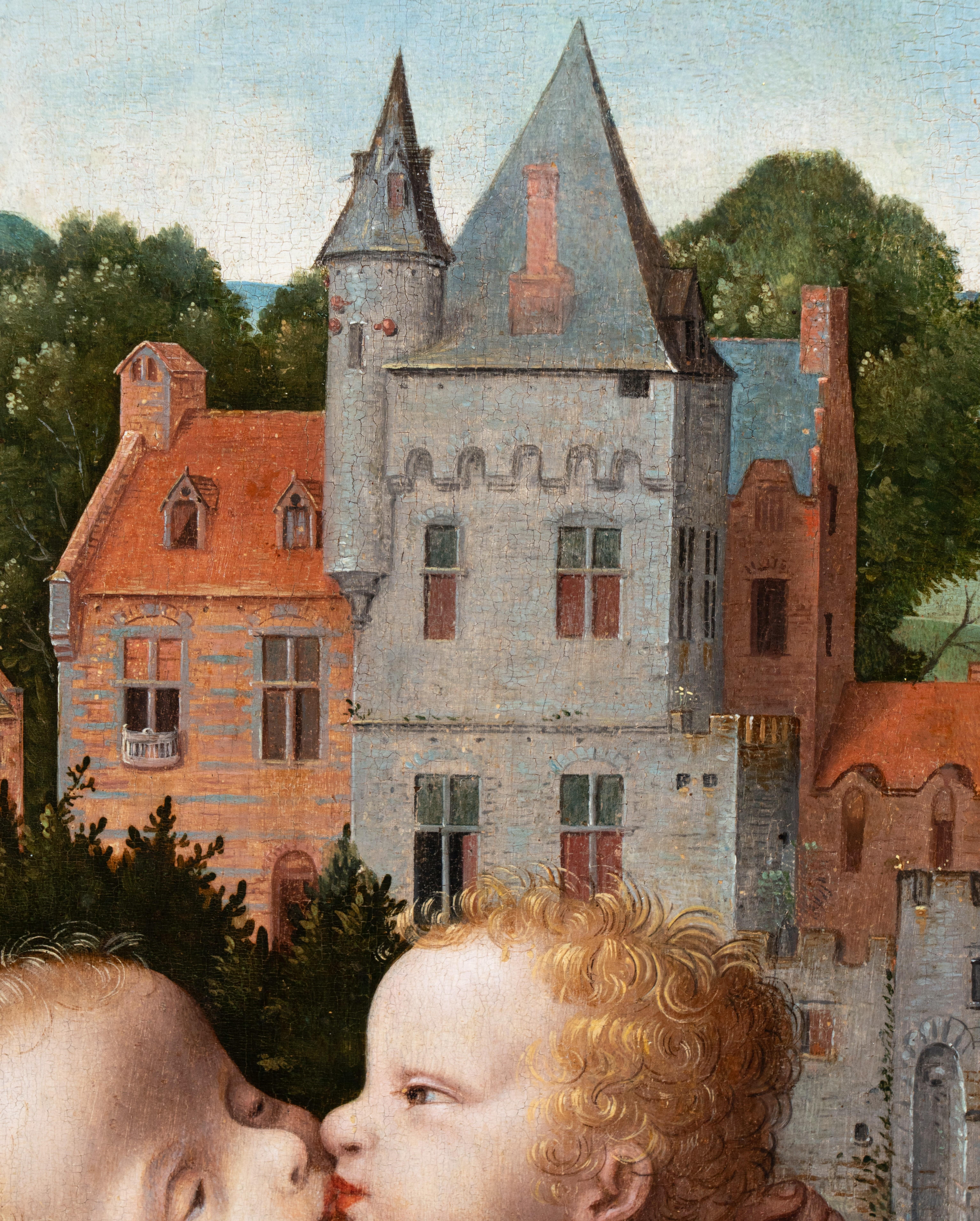 Child & St. Johns enfants, atelier de J. van Cleve, 16e Flemish - Noir Figurative Painting par Joos van Cleve