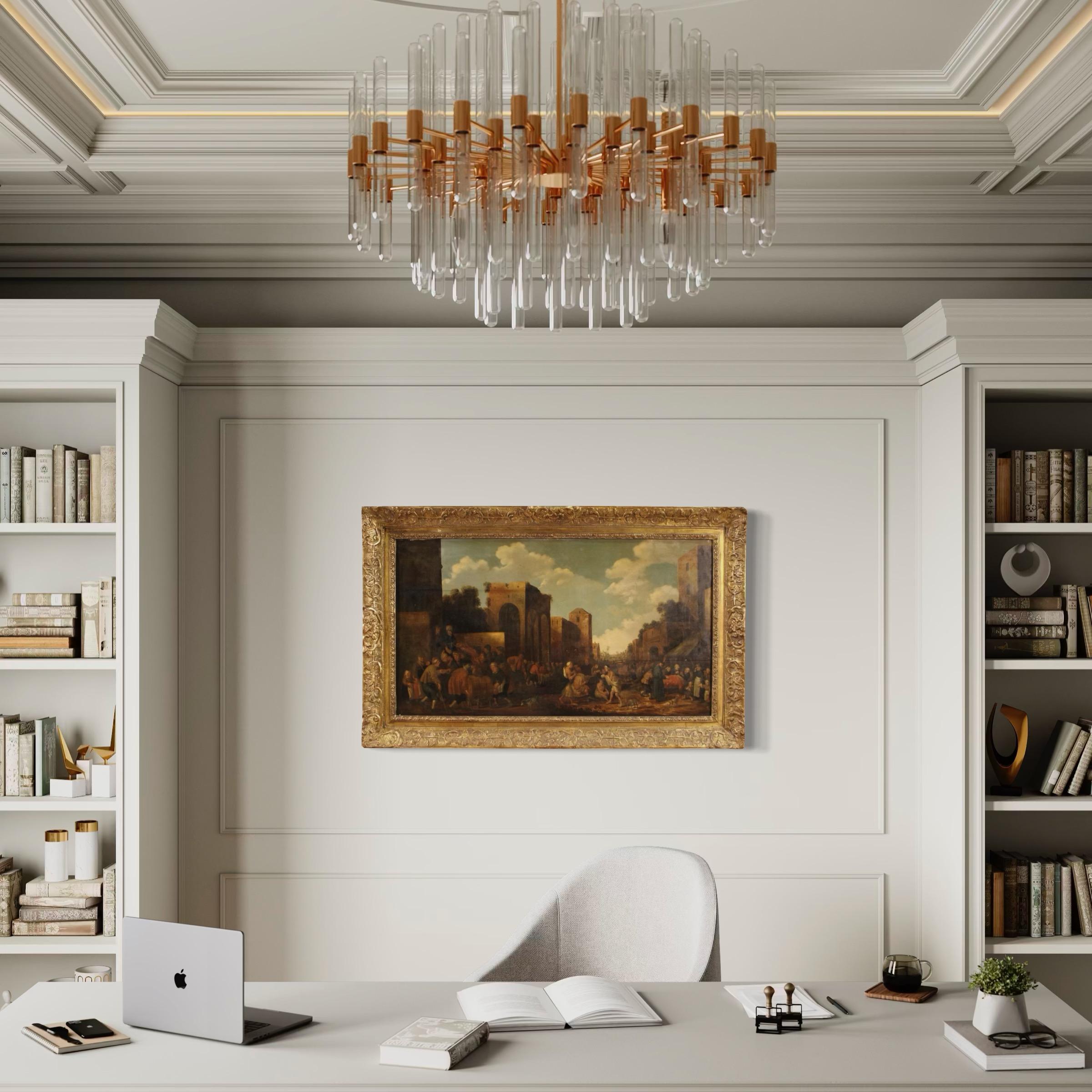 17. Jahrhundert Öl auf Platte Flämisch Genre Szene Antike Malerei, 1646 im Angebot 3