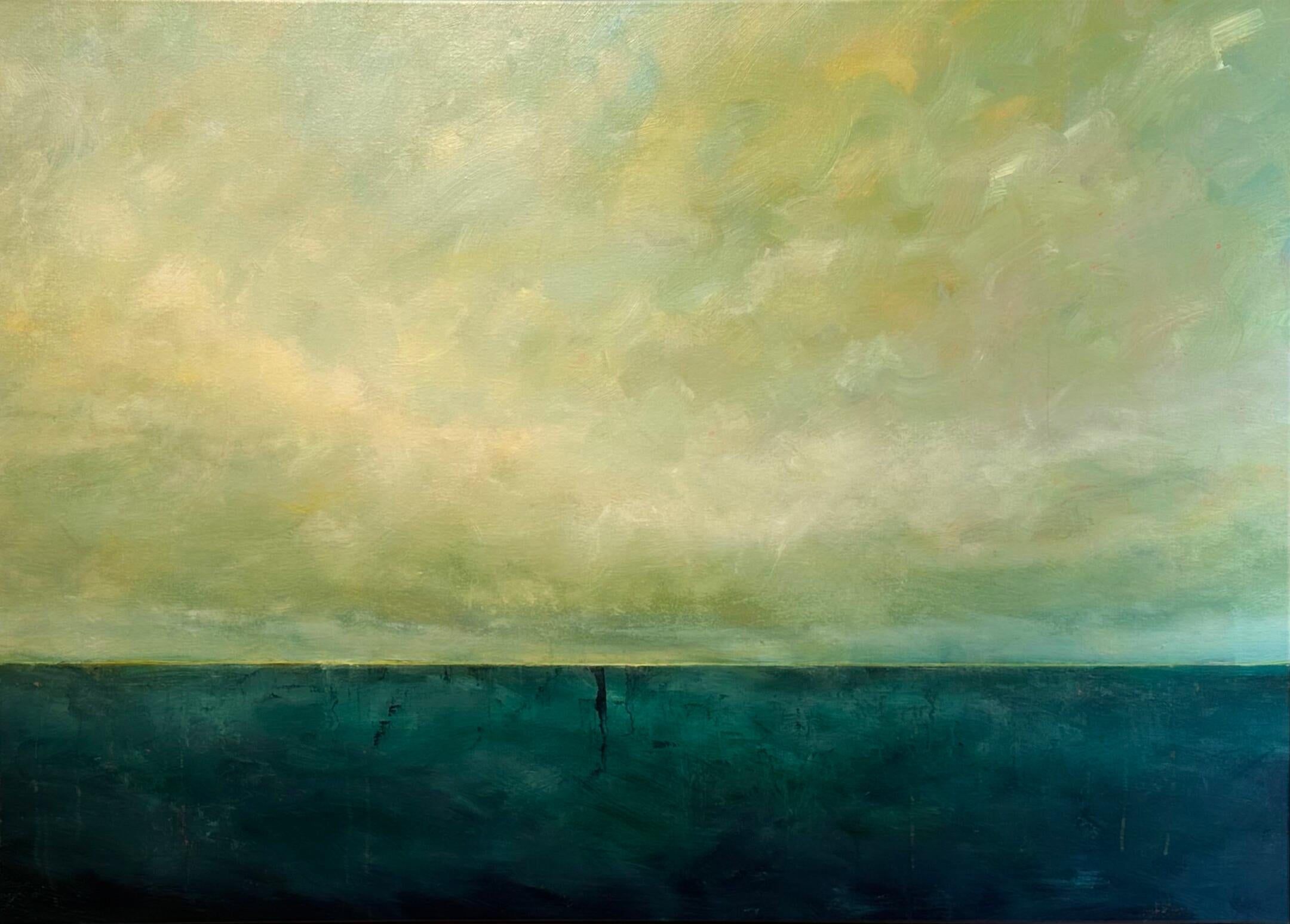 Landscape Painting de Joost Verhagen - At Evil Corner II- Pintura paisajista contemporánea del siglo XXI