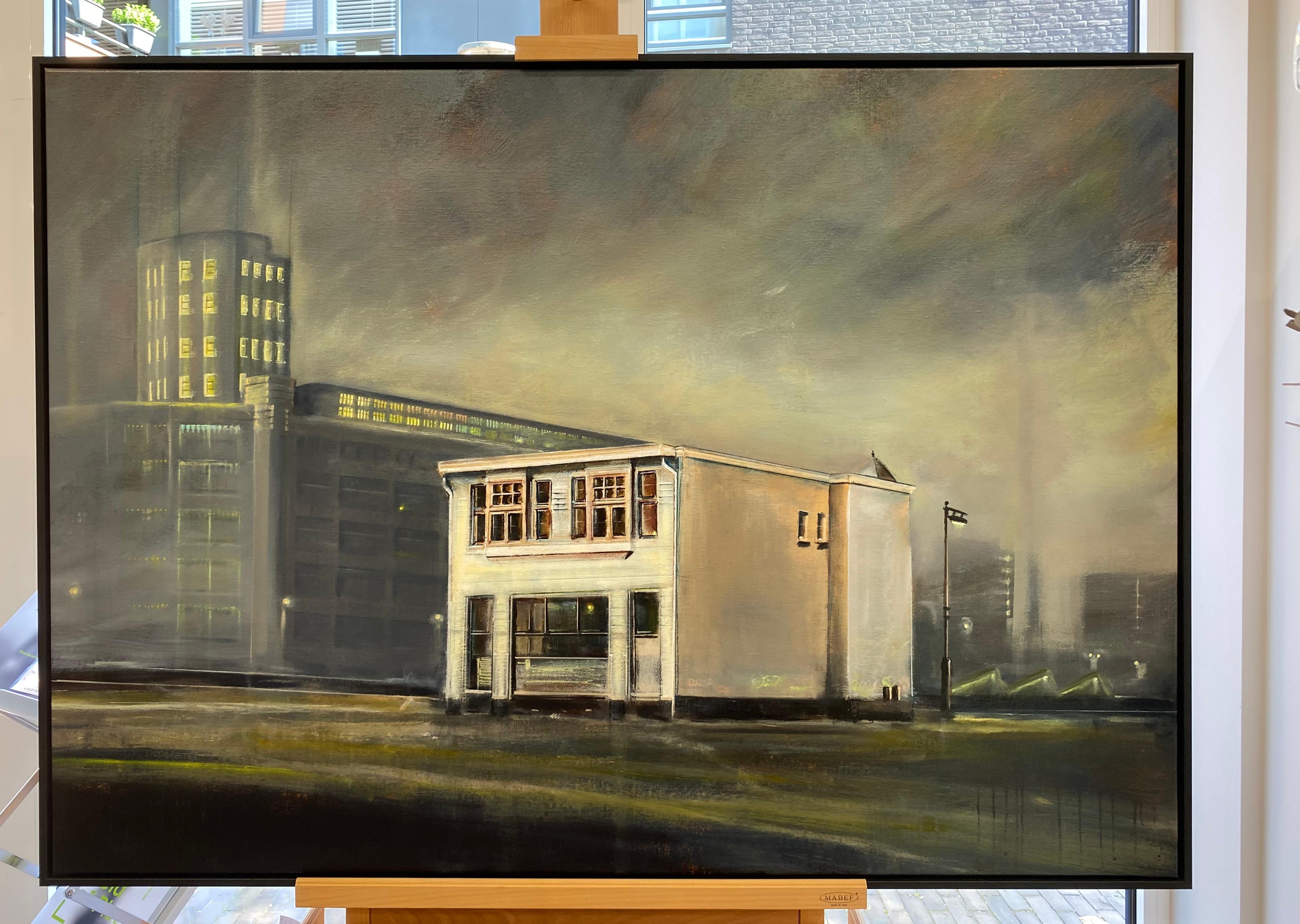 Lighttown Memory I- Pittura di paesaggio contemporanea del XXI secolo - Painting di Joost Verhagen