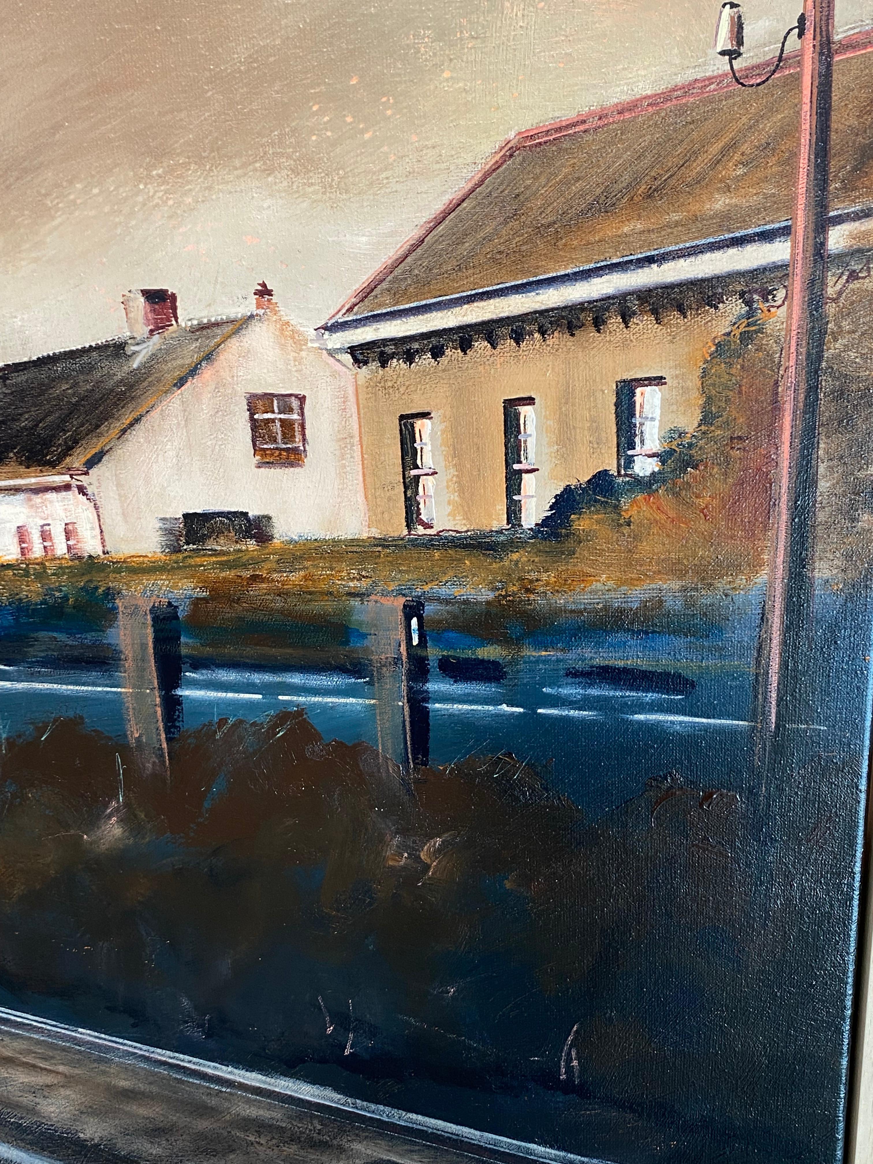Lighttown Memory II- peinture de paysage contemporaine du 21e siècle - Contemporain Painting par Joost Verhagen