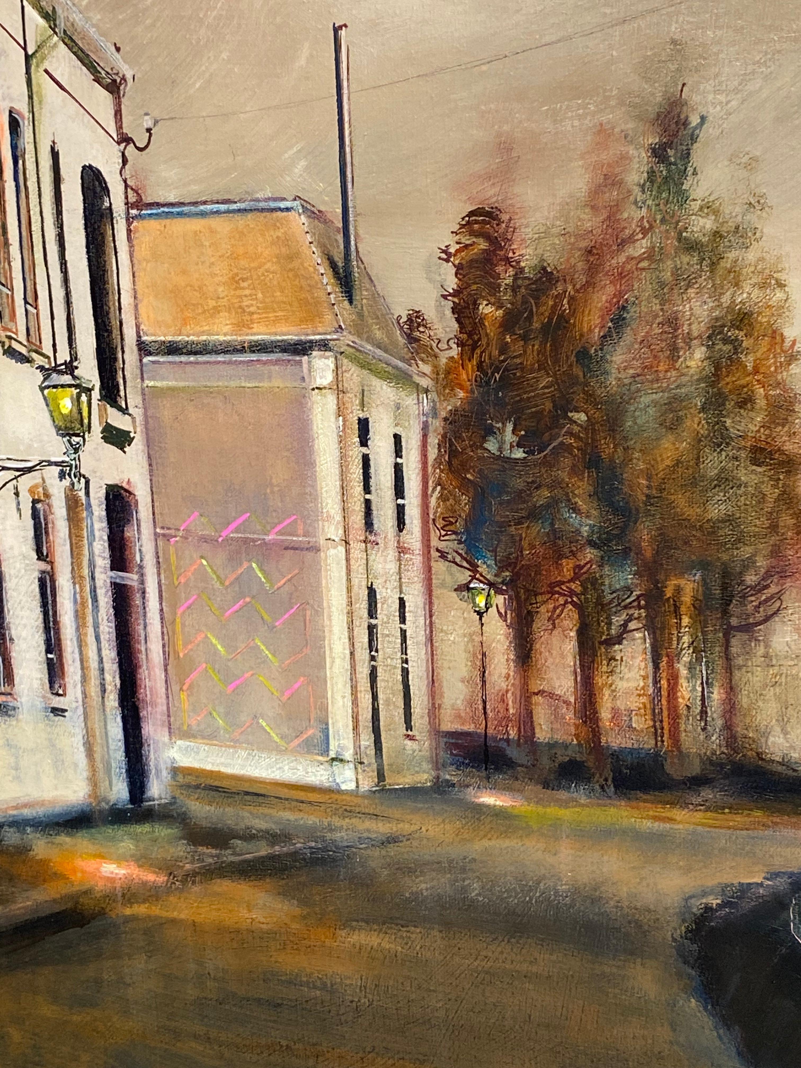 Lighttown Memory II- peinture de paysage contemporaine du 21e siècle en vente 3