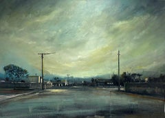 Mount Magnet Dusk- Pintura paisajista contemporánea del siglo XXI