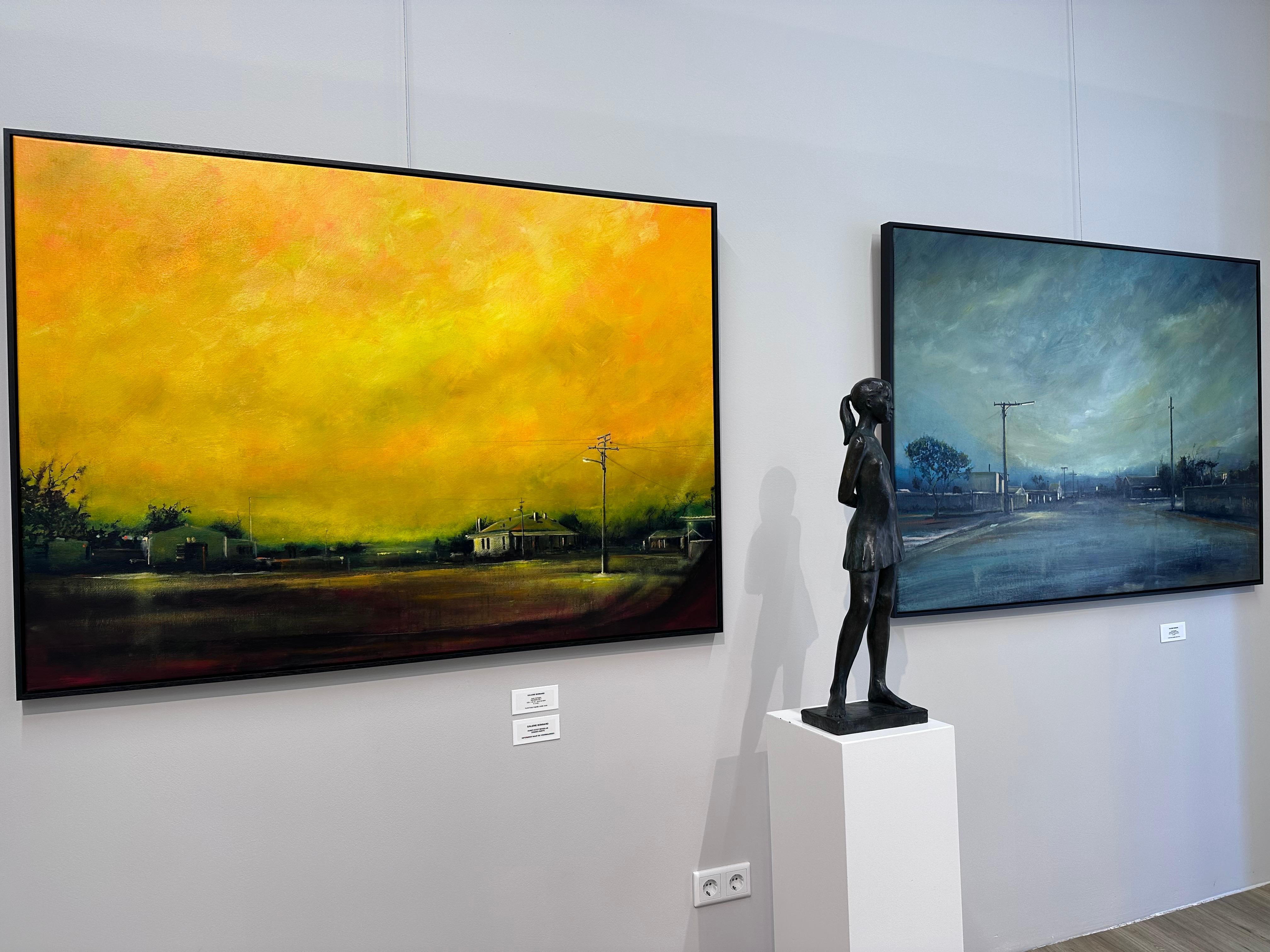 Cielo Newman- Pintura paisajista contemporánea del siglo XXI - Landscape Painting Naranja de Joost Verhagen