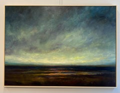 Sérénité de la mer du Nord I - peinture de paysage contemporaine du 21e siècle