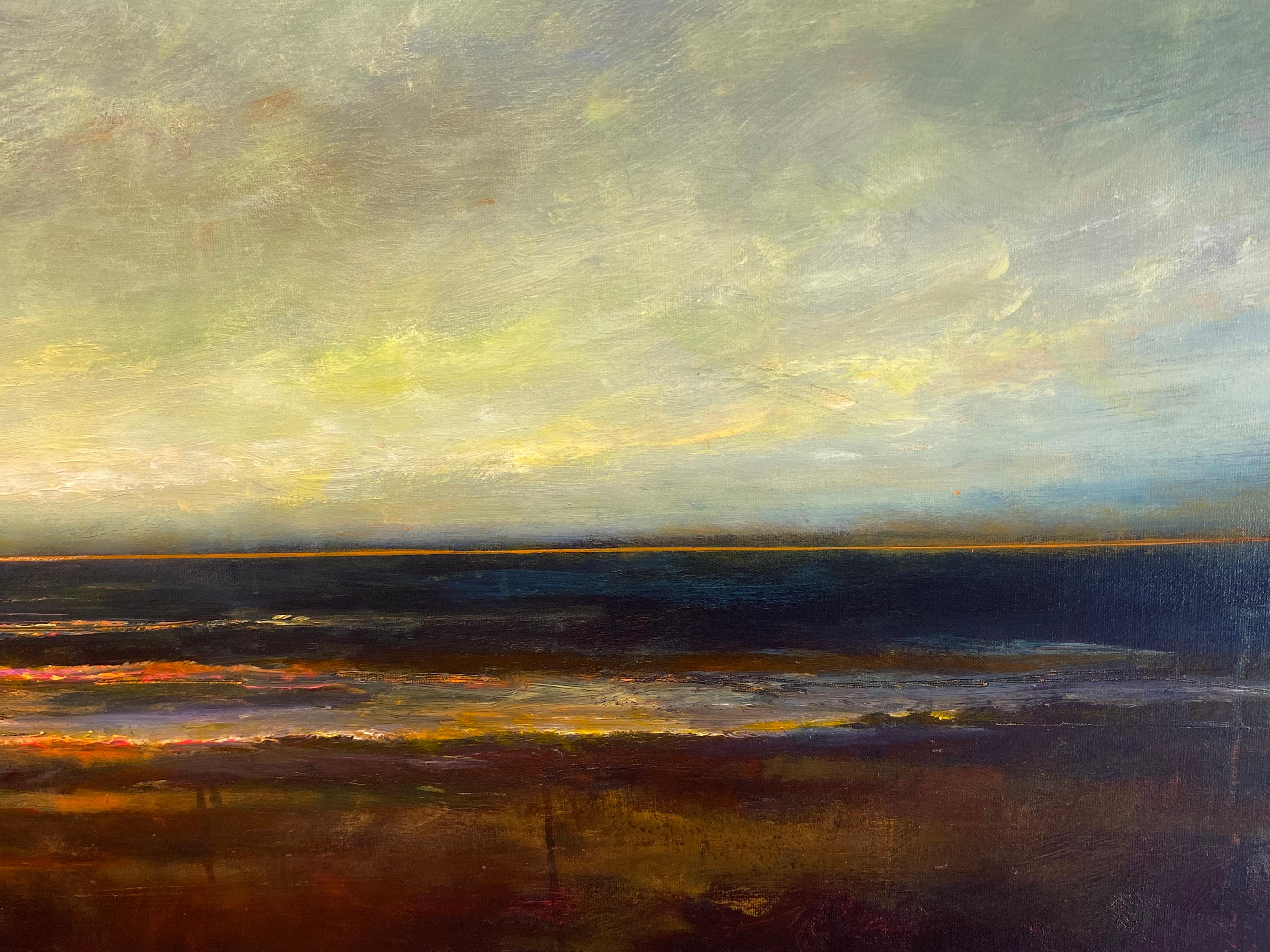 North Sea Serenity I - 21st Century Contemporary landscape painting - Black Figurative Painting by Joost Verhagen