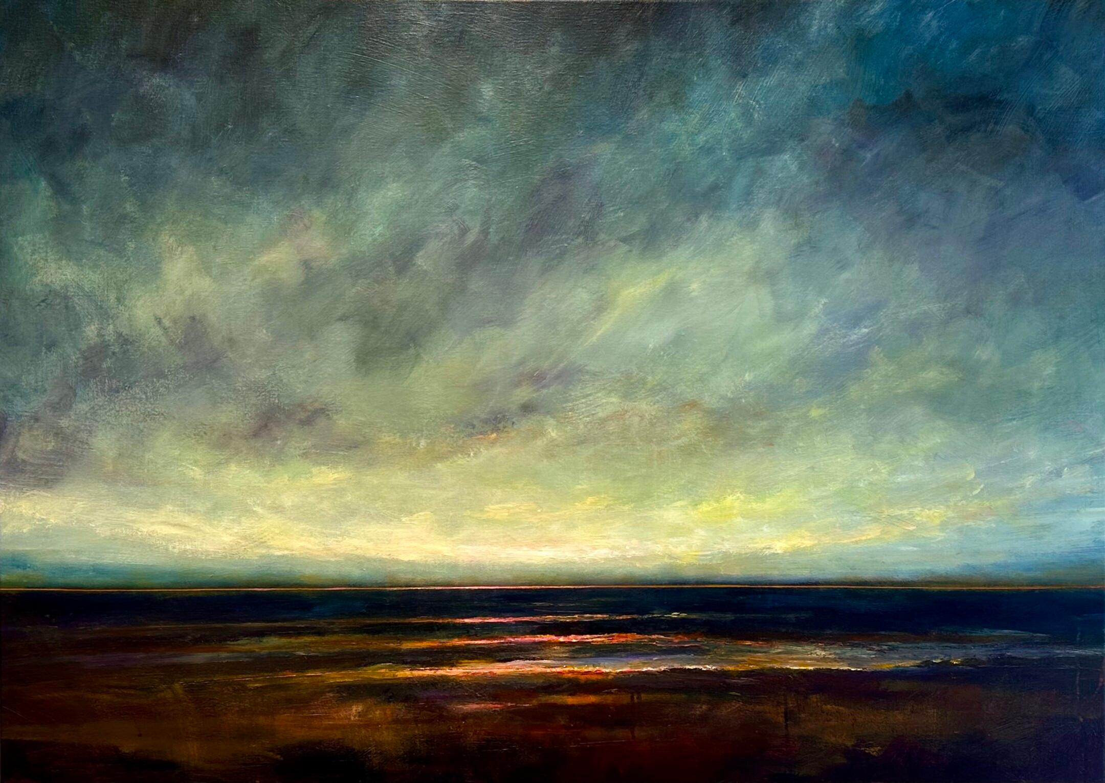 Joost Verhagen Figurative Painting - North Sea Serenity I - 21st Century Contemporary landscape painting