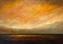 Sérénité de la mer du Nord II - peinture de paysage contemporaine du 21e siècle