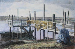 J.O.P - Framed 2003 Oil, Views from the Jetty