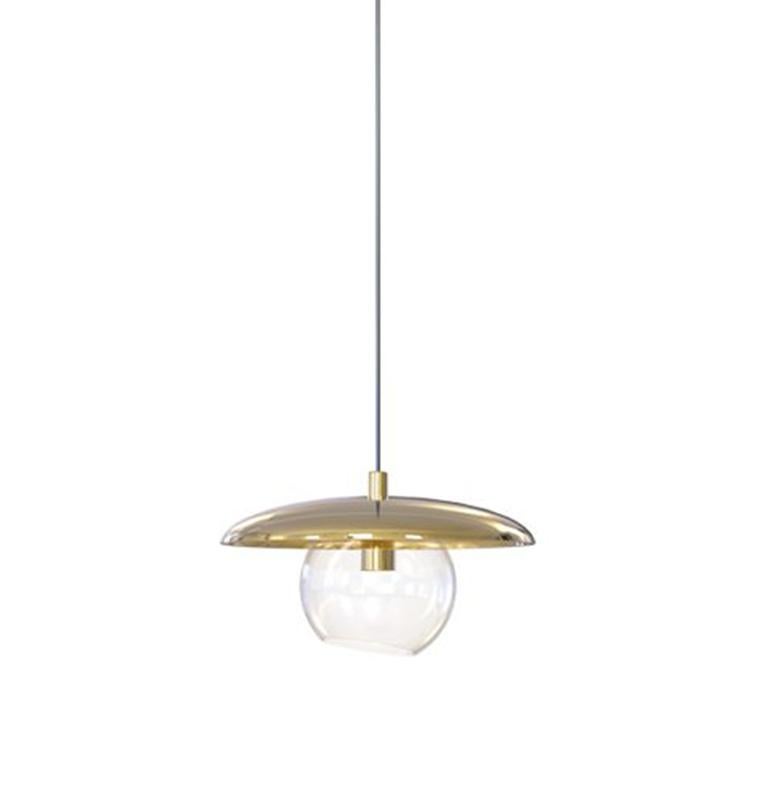 Art Deco Joplin Suspension Lamp with Gold Plated Brass For Sale