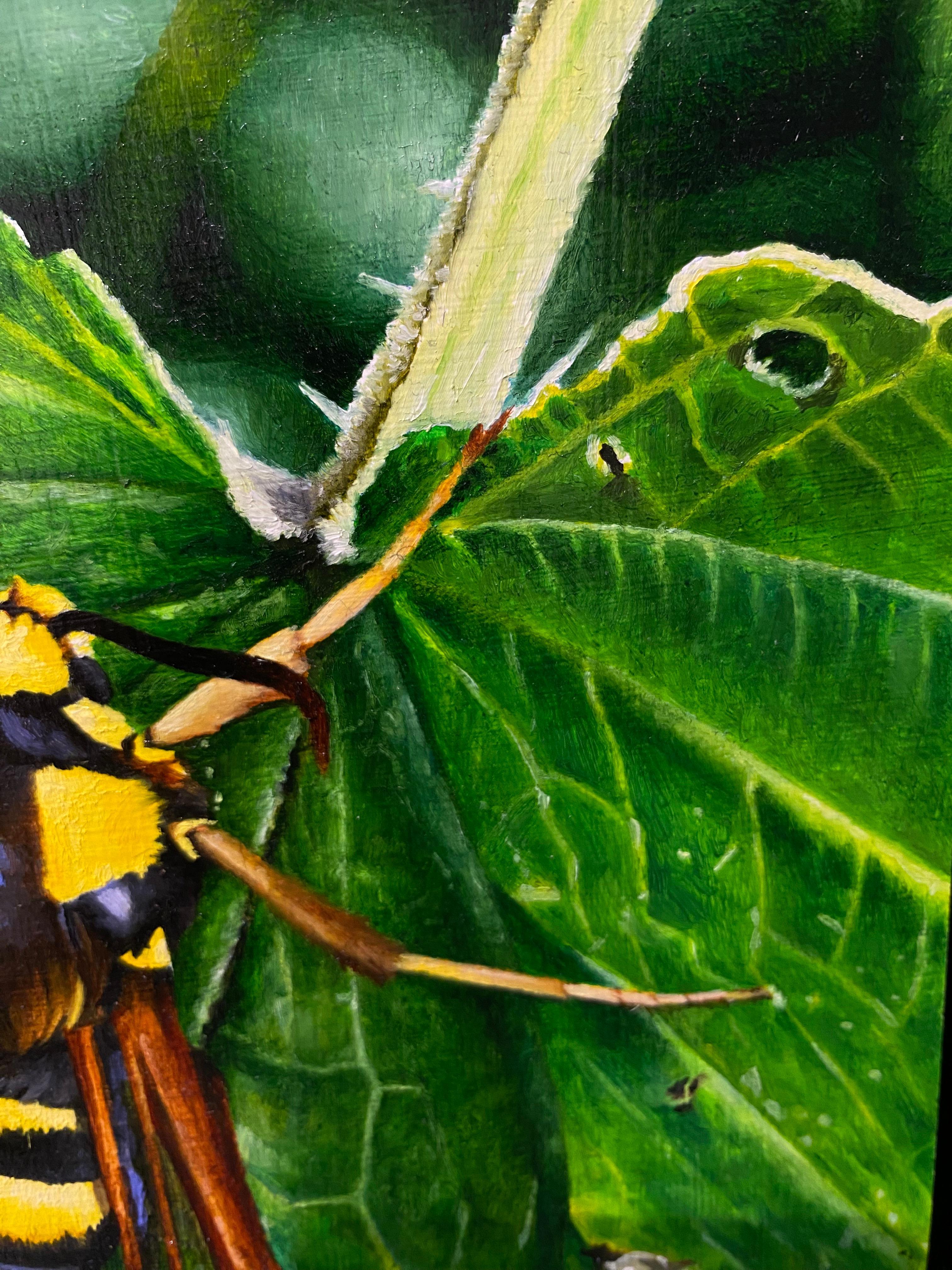 Polilla Avispón - Joran van der Haar, Pintura al óleo contemporánea del siglo XXI en venta 5