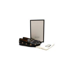 Jordaan embroidered bee stars black leather loafers