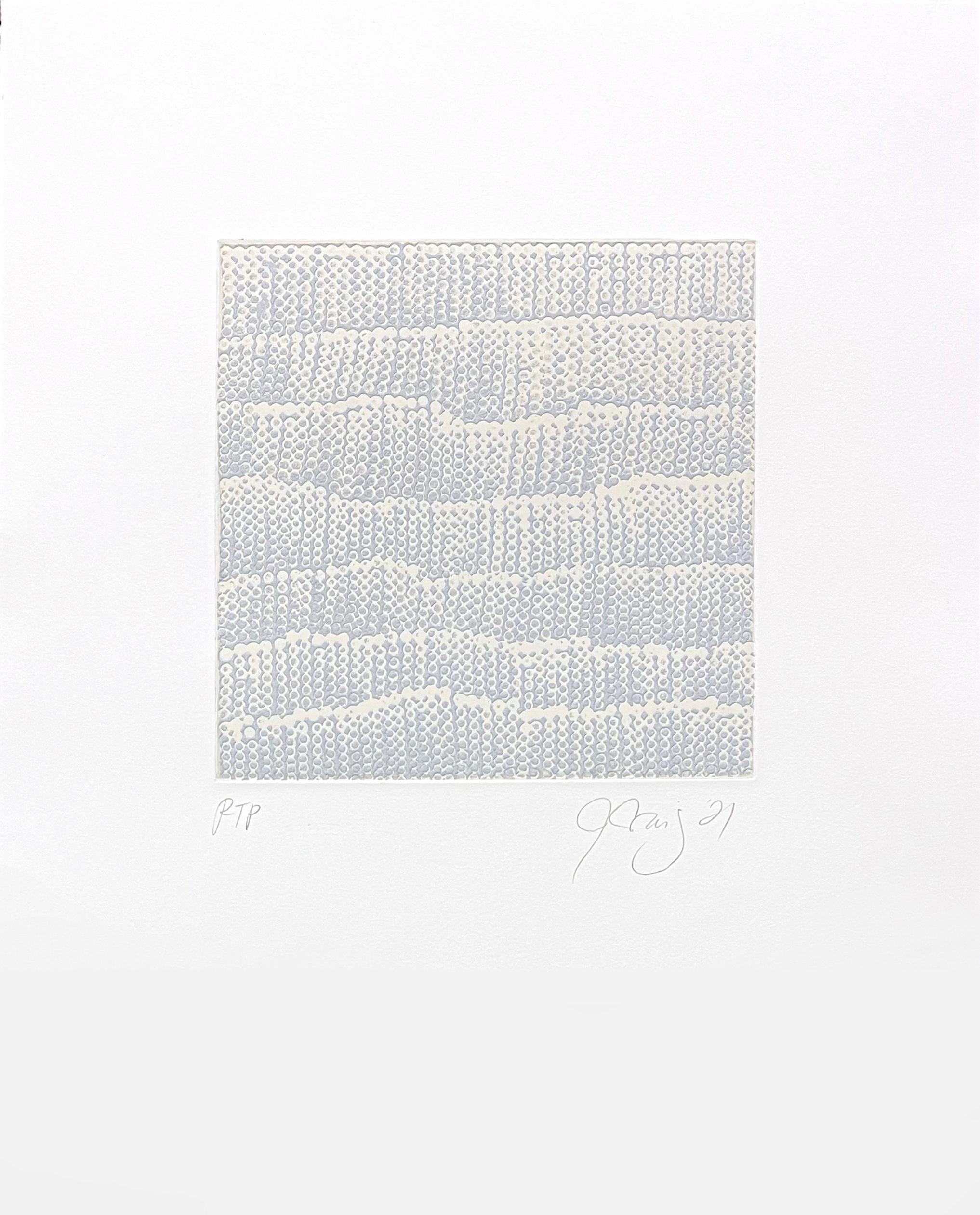 Jordan Ann Craig Abstract Print - Dot Drawing; Blue Grey No 1