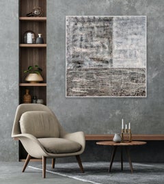 "Gray Matter"- Subtle Monochromatic Mixed Media Painting