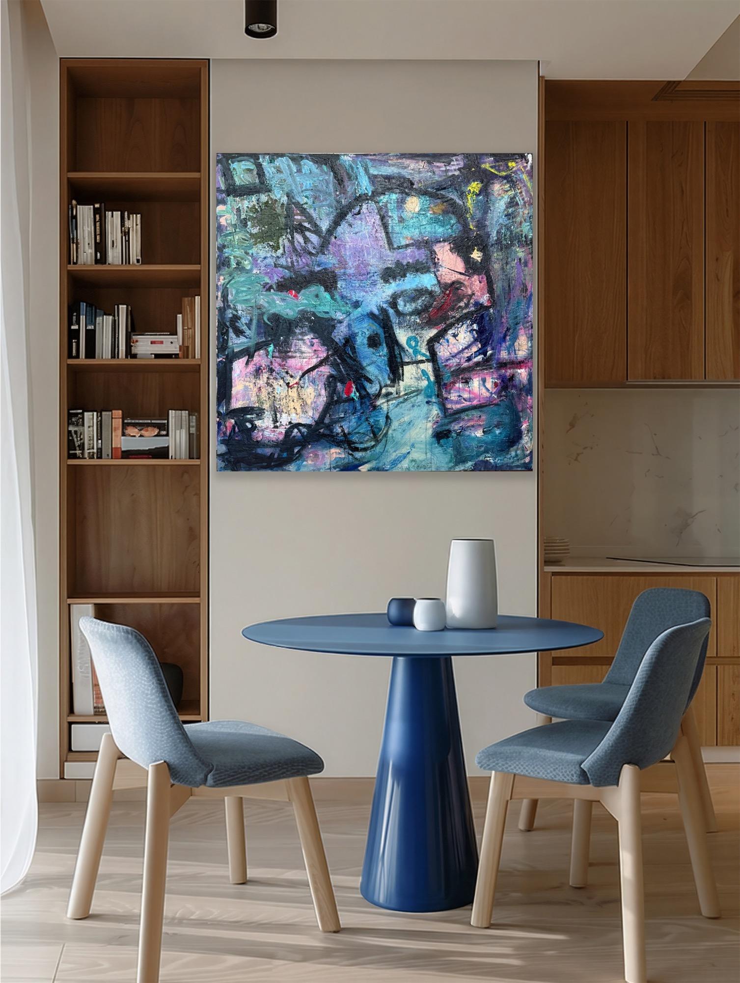 Fragmentos de una memoria - Abstract Painting Gris de Jordan Barker