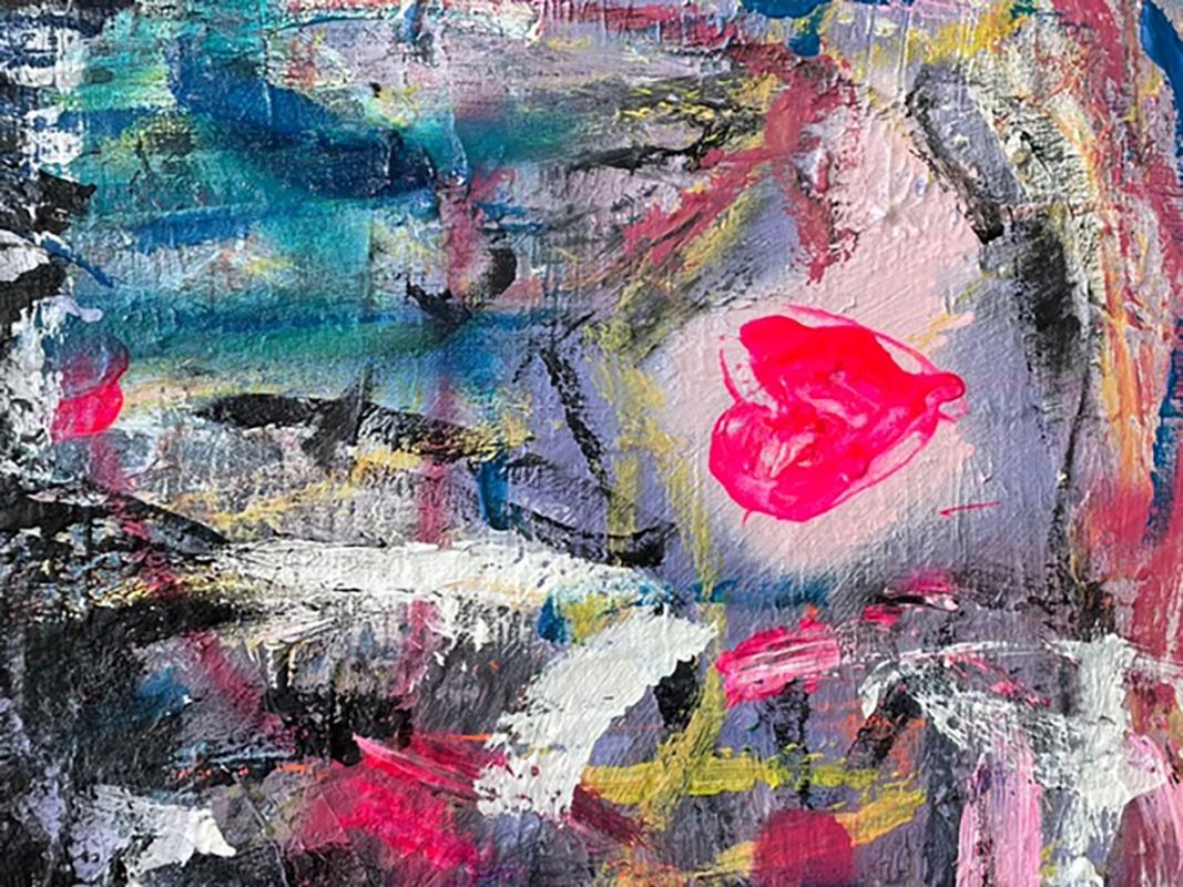 New Beginnings - Gray Abstract Painting by Jordan Barker