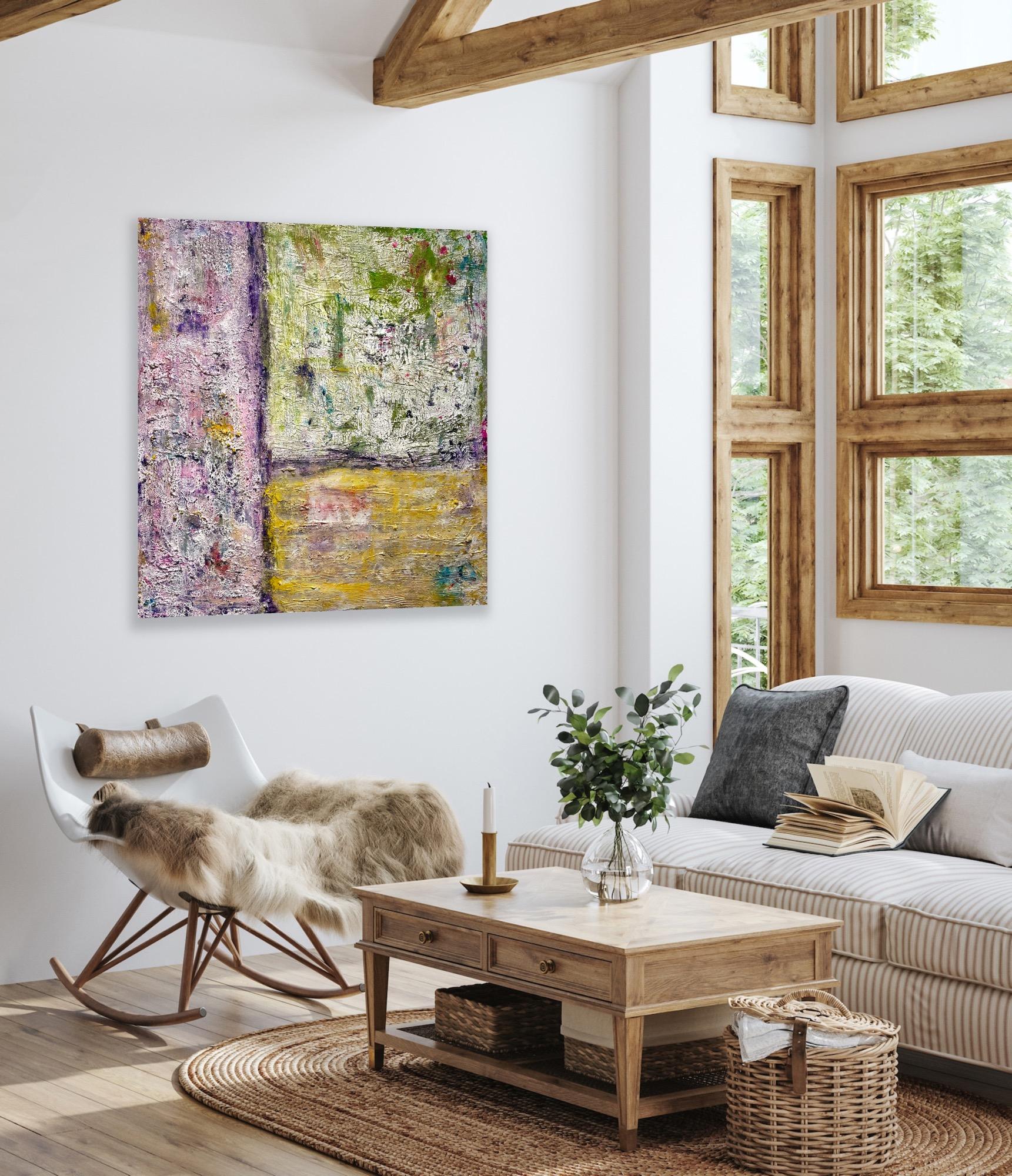 Campi estivi - Abstract Painting Marrone di Jordan Barker