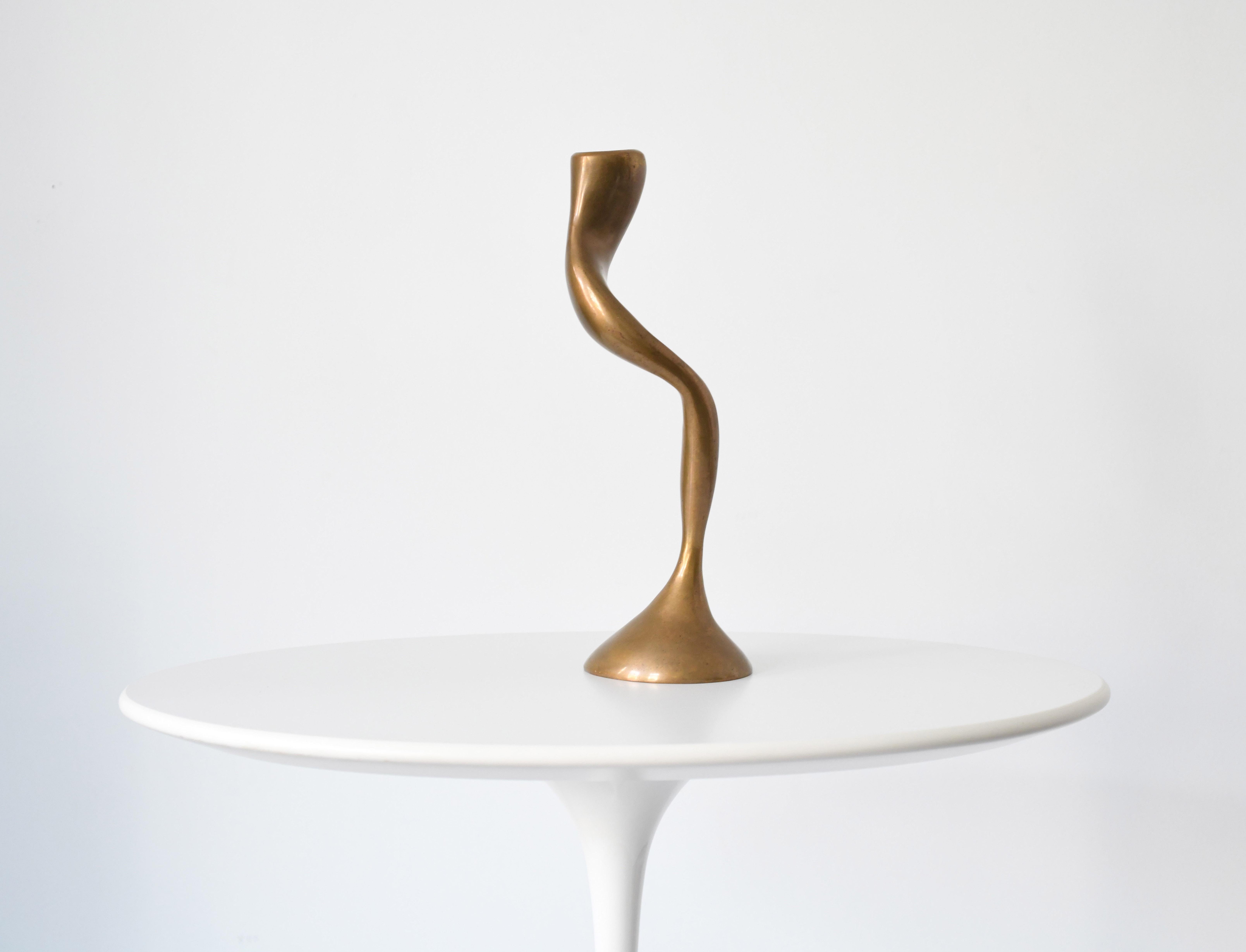 Bronze Anna Mae candlestick by Jordan Mozer.  Created for the Anna Mae, a Japanese-American restaurant in Biloxi, Mississippi at the Beau Rivage Resort Hotel which was destroyed in Hurricane Katrina.  Inspired by Asian curly willow trees.
