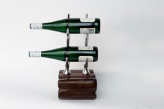 Vitrine pour bouteilles de vin en bois de cervidé, aluminium coulé et bois de fer, Jordan Mozer Chicago, 2017