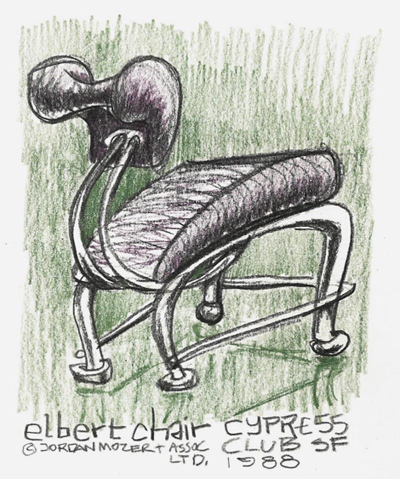 Elbert Chair: Blue Leather+Steel, (New York Version) Jordan Mozer, USA 1988/2006 For Sale 1