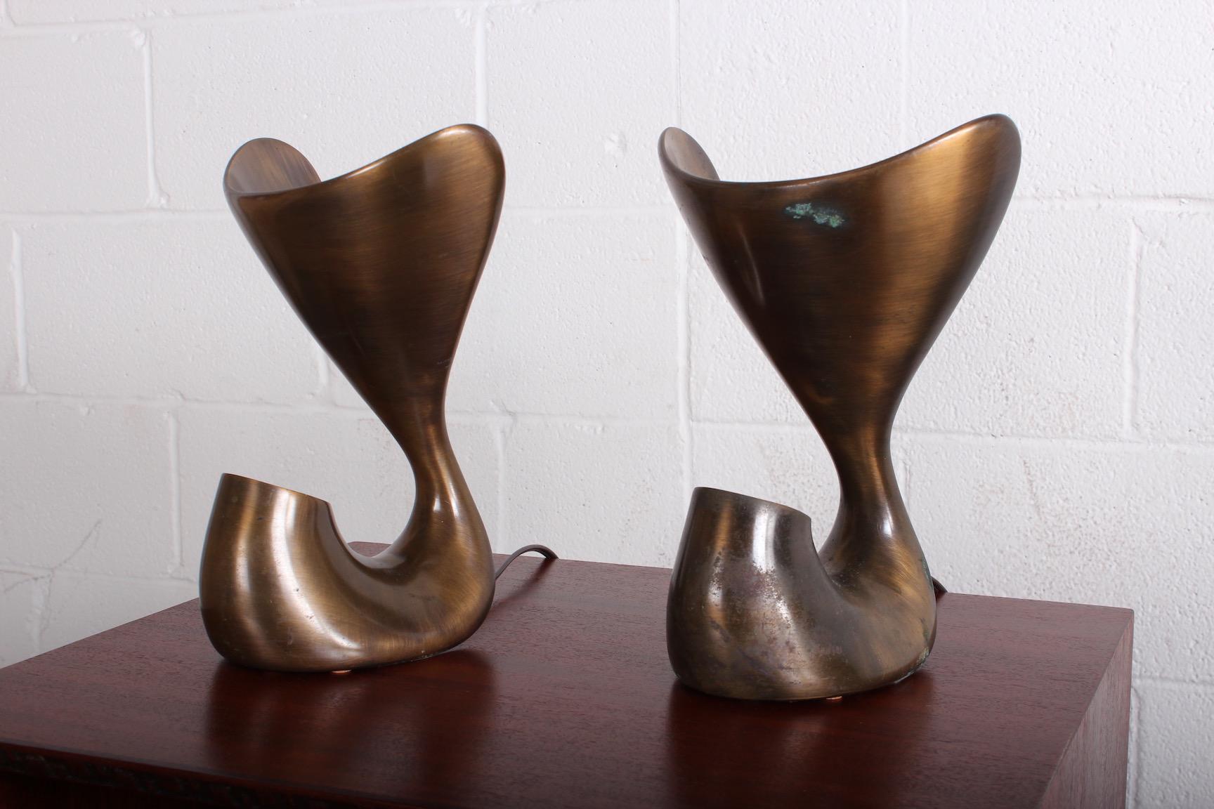 Contemporary Jordan Mozer Bronze Pitcher Plant Table Lamp