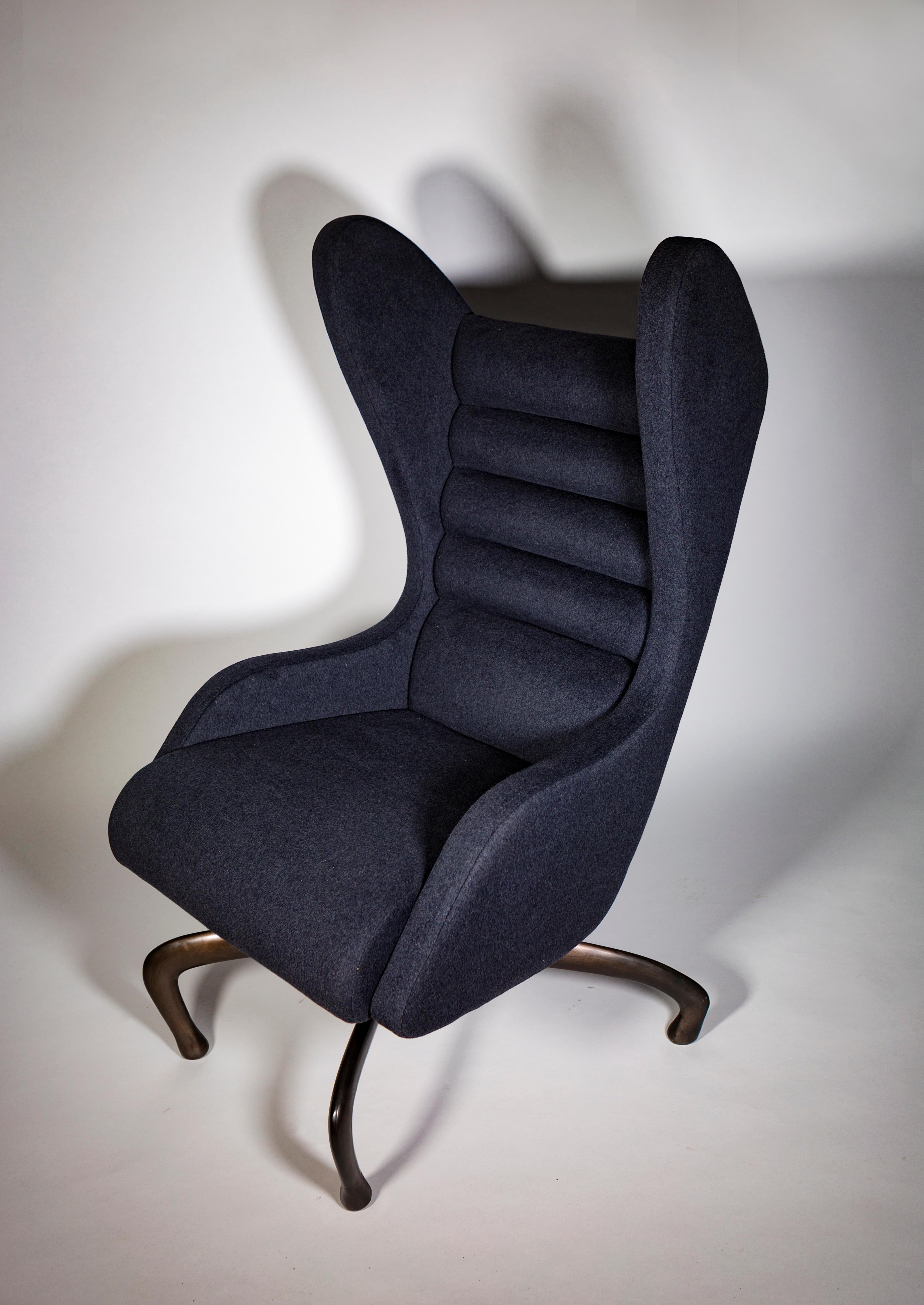 Cantering Lounge Chair, Leather / Cast Aluminium, Jordan Mozer, USA, 2003-2018 For Sale 2