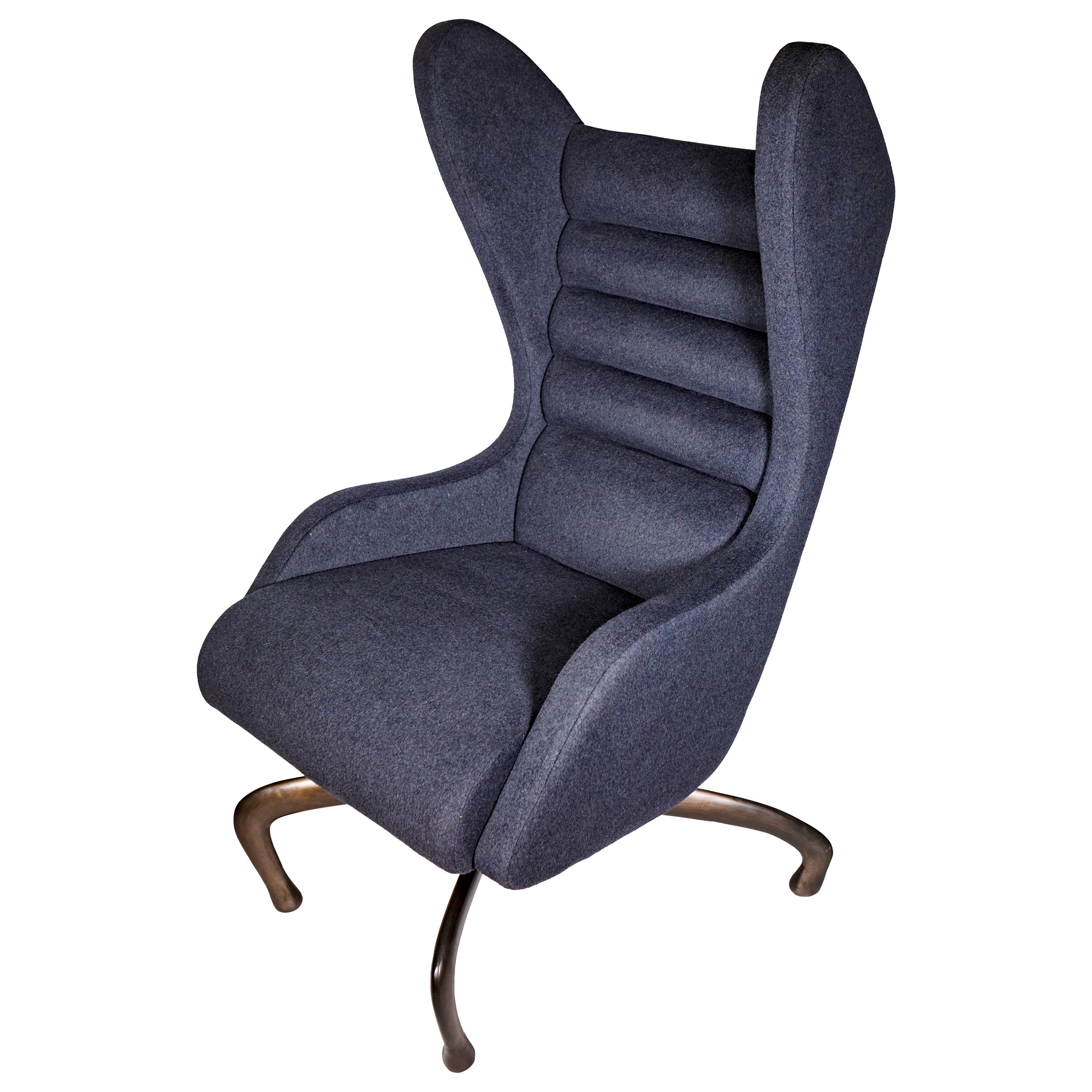 Cantering Lounge Chair, Leather / Cast Aluminium, Jordan Mozer, USA, 2003-2018 For Sale 1