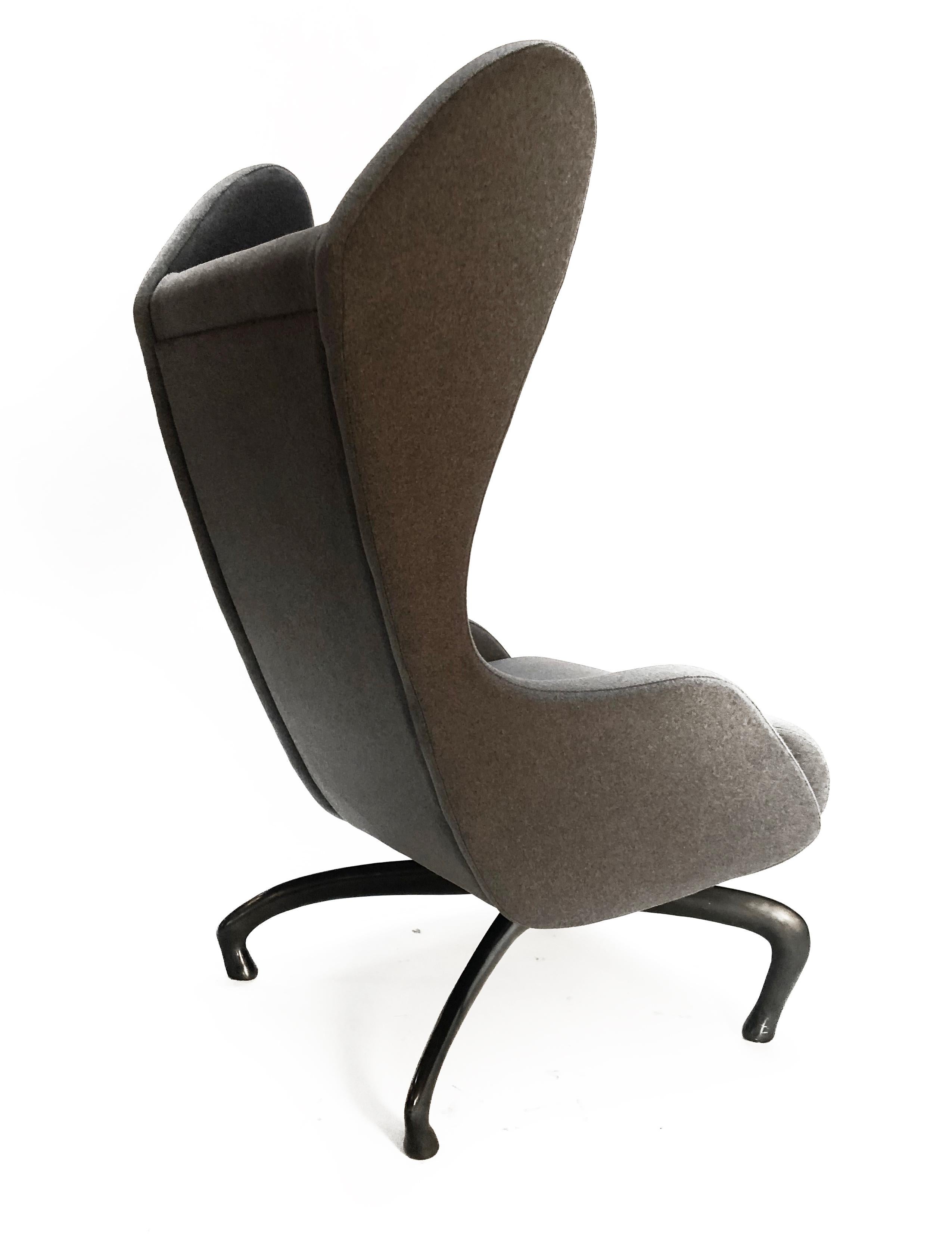 Cantering Lounge Chair, Wool Flannel / Cast Aluminum, Jordan Mozer, USA, 2003/18 For Sale 6