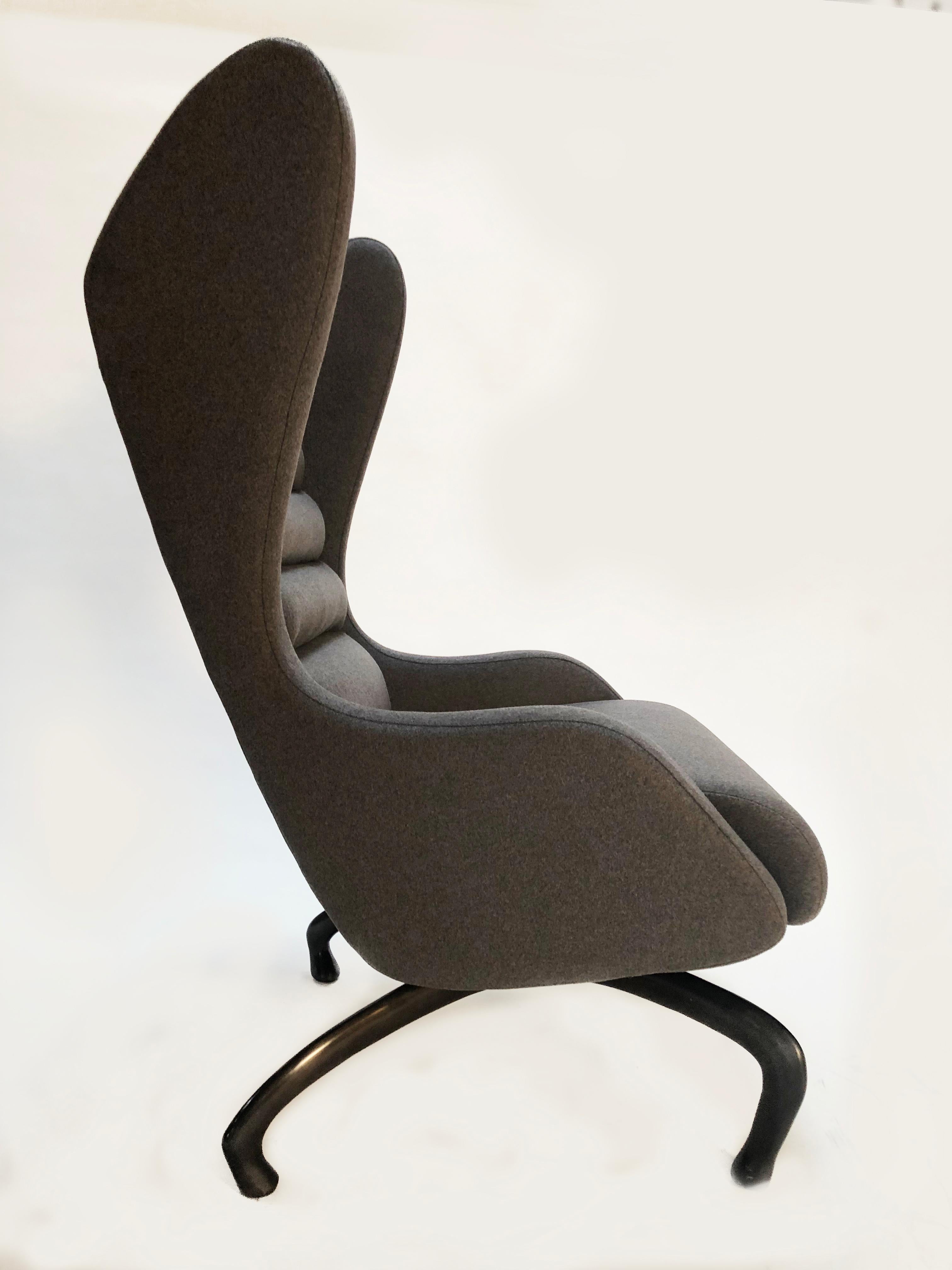 Cantering Lounge Chair, Wool Flannel / Cast Aluminum, Jordan Mozer, USA, 2003/18 For Sale 8