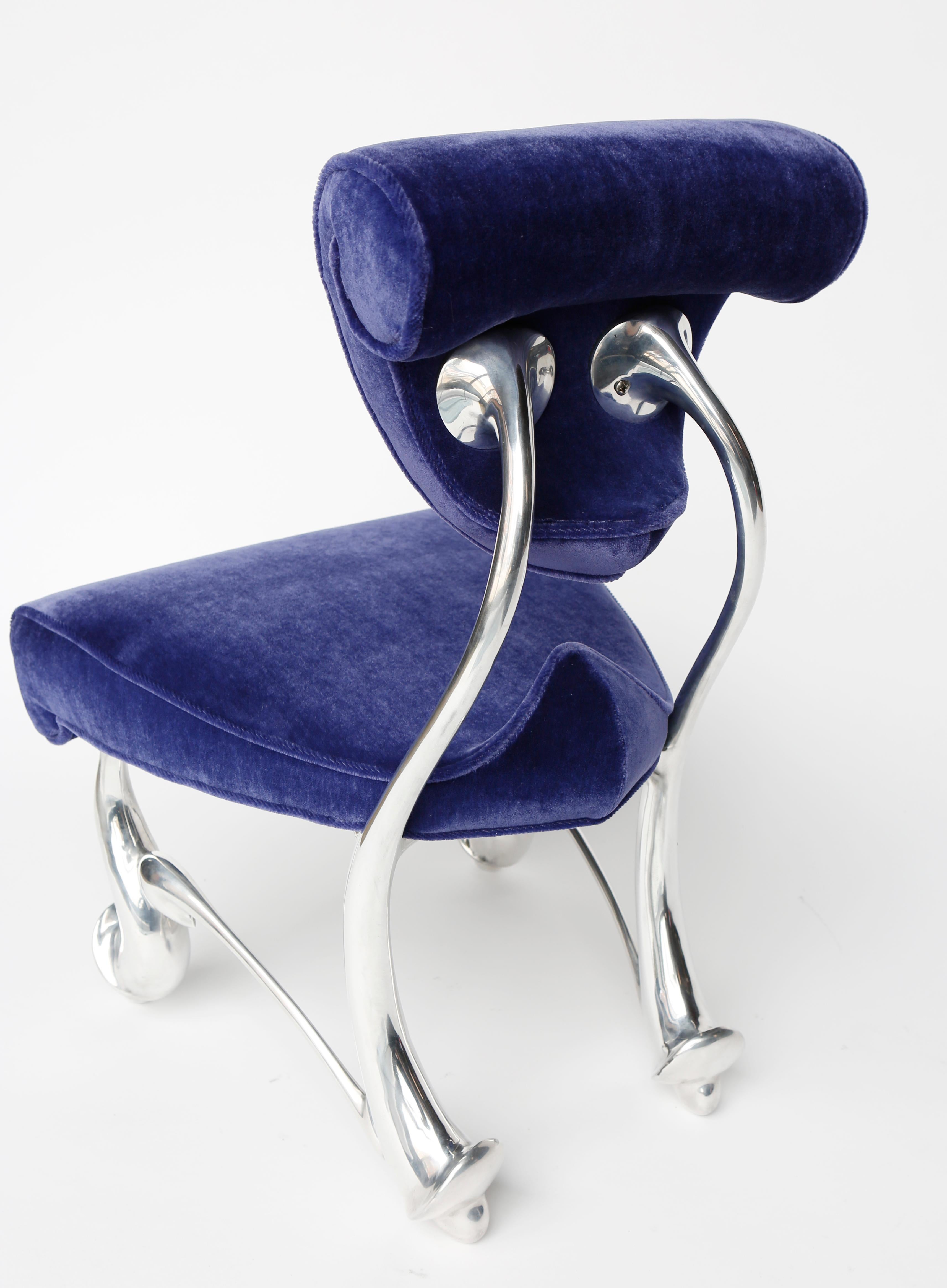 Children's Ballet Chair, Mohair and Cast Aluminum, Jordan Mozer, USA 1992-2018 In New Condition For Sale In Chicago, IL
