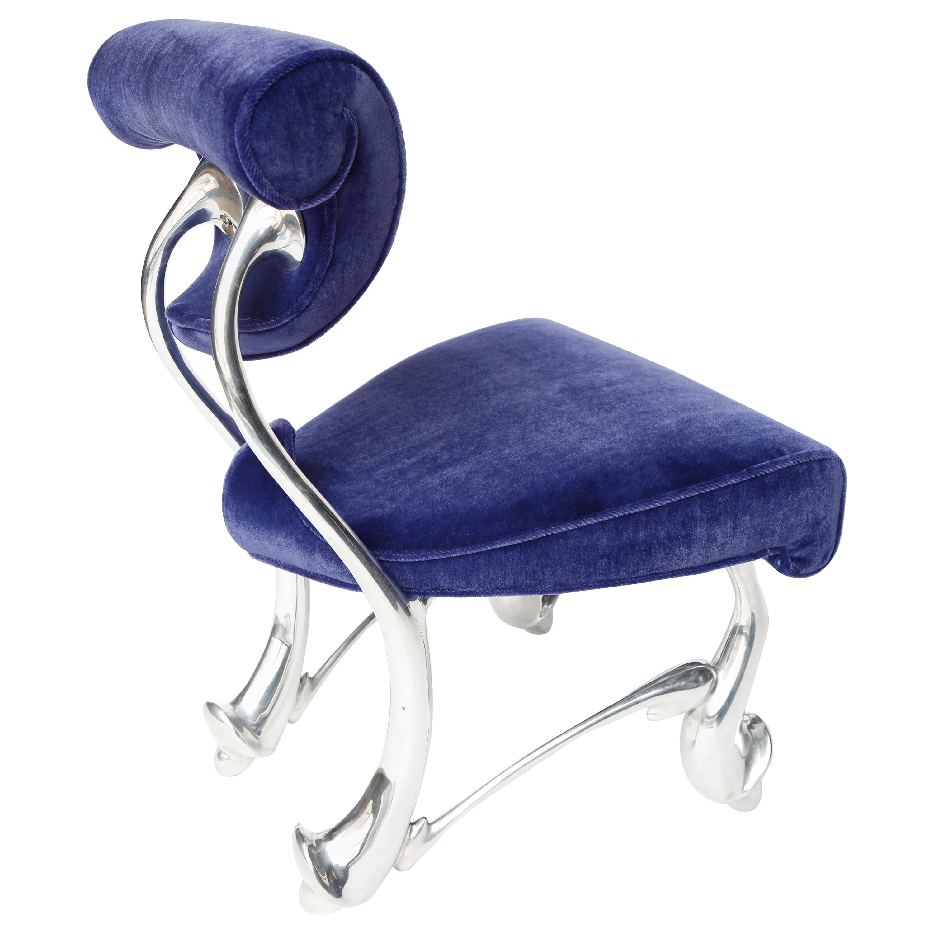 Children's Ballet Chair, Mohair and Cast Aluminum, Jordan Mozer, USA 1992-2018 For Sale