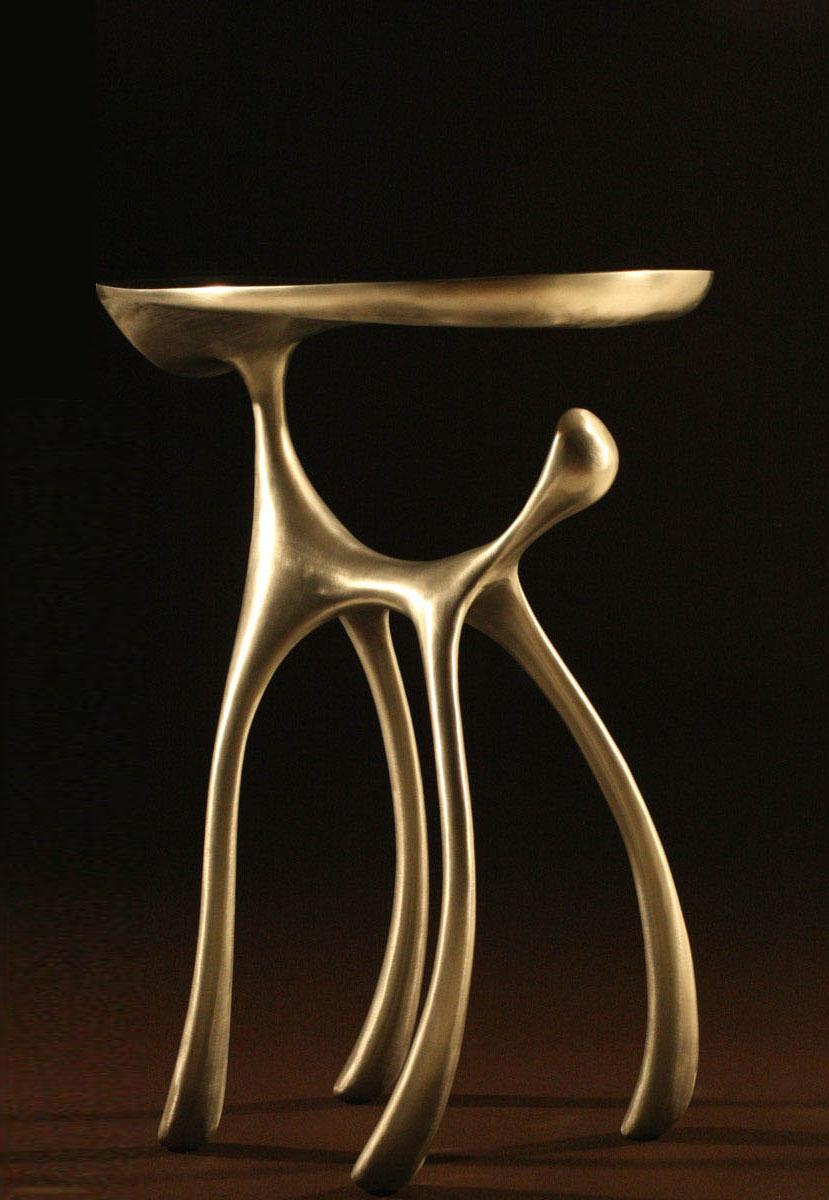 Jordan Mozer (b.1958), Creature Side Table / Occasional Table, Hand-Carved Cast Aluminum with Patina, Chicago, USA, 2008. Signed. Measures: 17.5