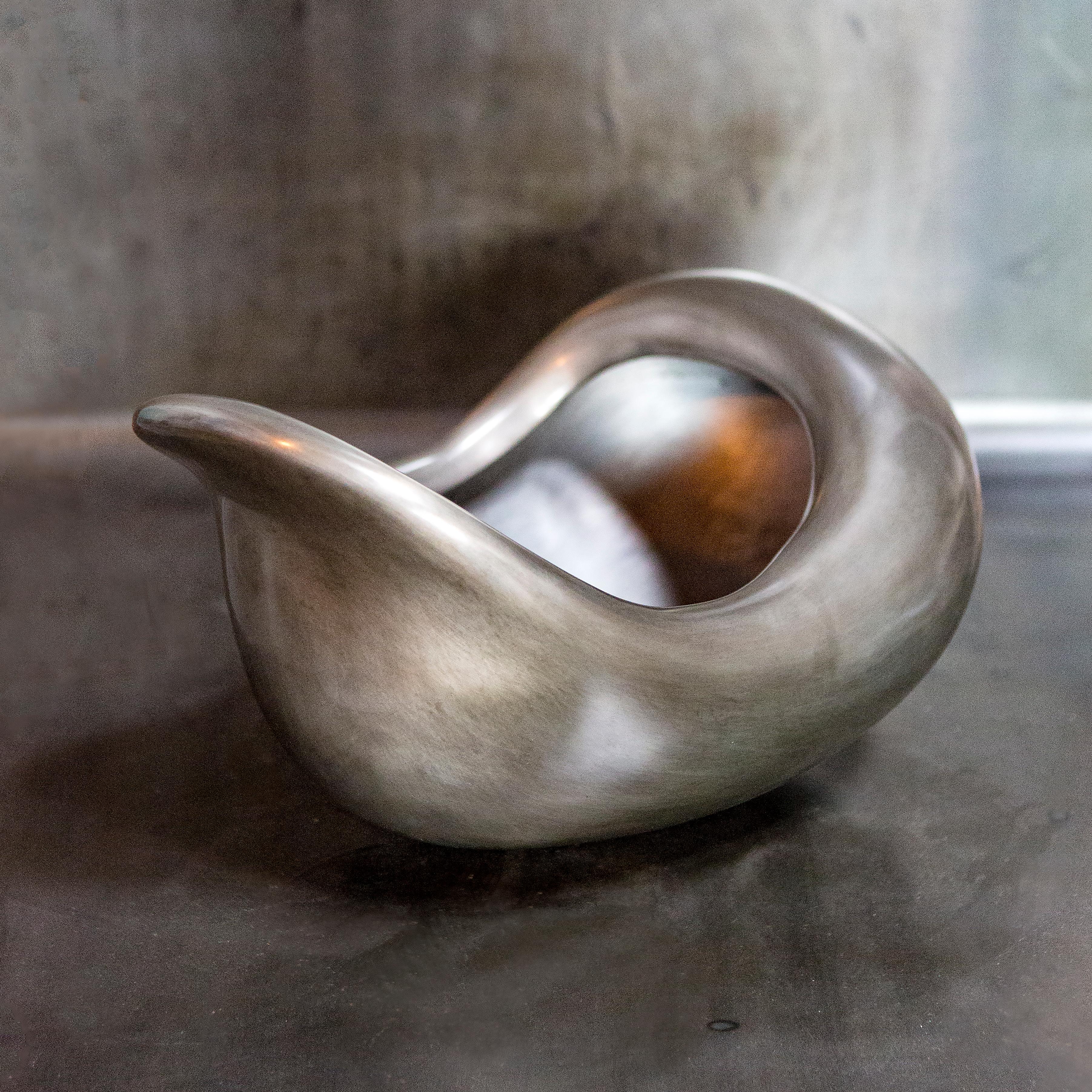 Jordan Mozer (b. 1958). East Bowl / Vase. Hand Carved, Cast Aluminum, hand polished,  with patina. Created for East Hotel, Hamburg.. Made in Chicago, USA, 2004. Collection of the Artist. Signed. Measurements: 19