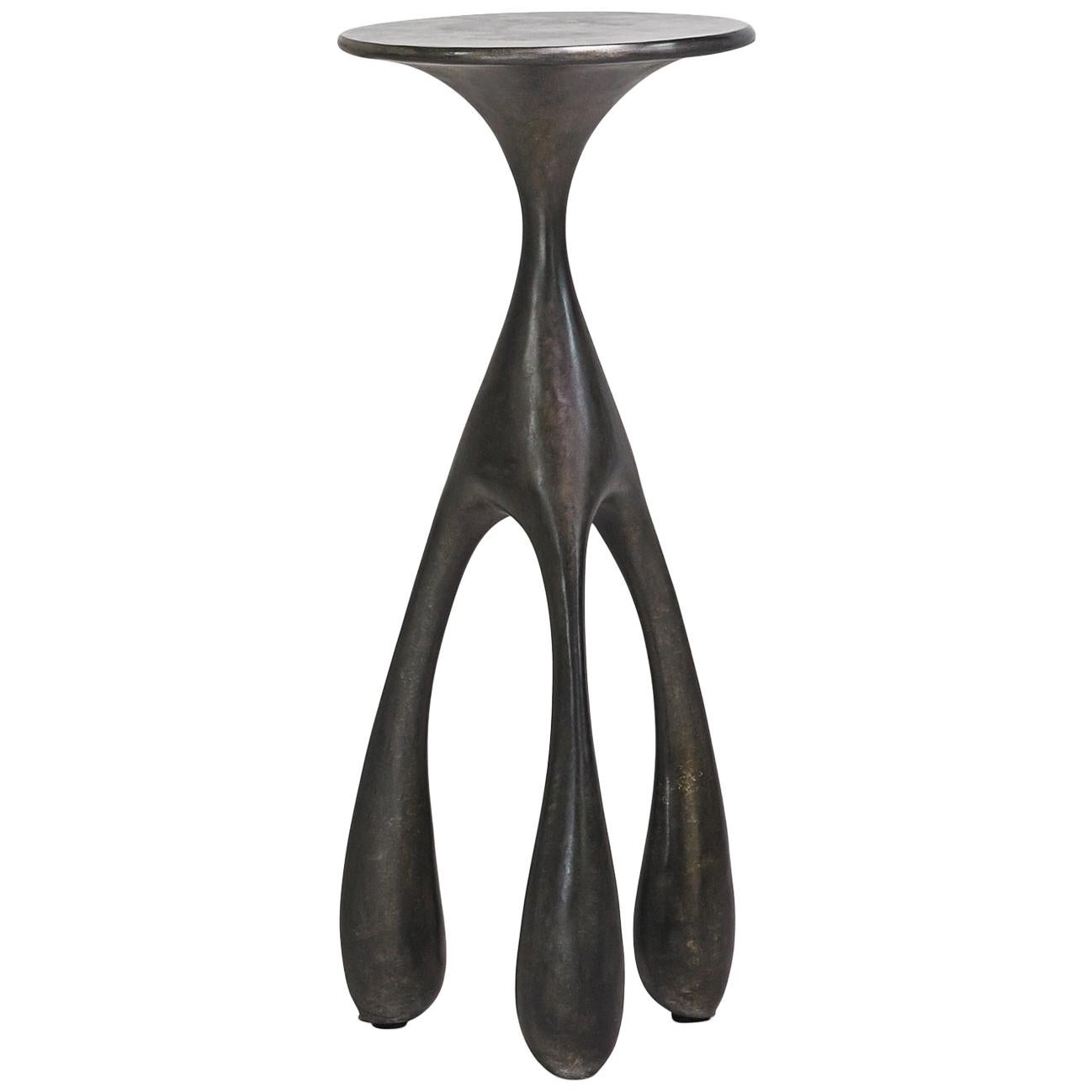 Jordan Mozer (b. 1958), East Gueridon Table / Side Table, Hand Carved, Cast, Recycled Magnesium-Aluminum, Chicago, 2005. Provenance: Collection of the artist. Signed. Measures: 30