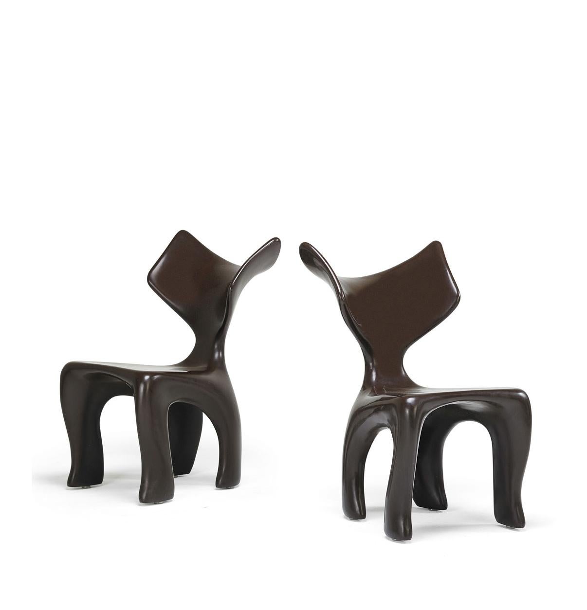 American East Lounge Chair, Integrally Colored Chocolate Resin, Jordan Mozer, USA, 2004 For Sale