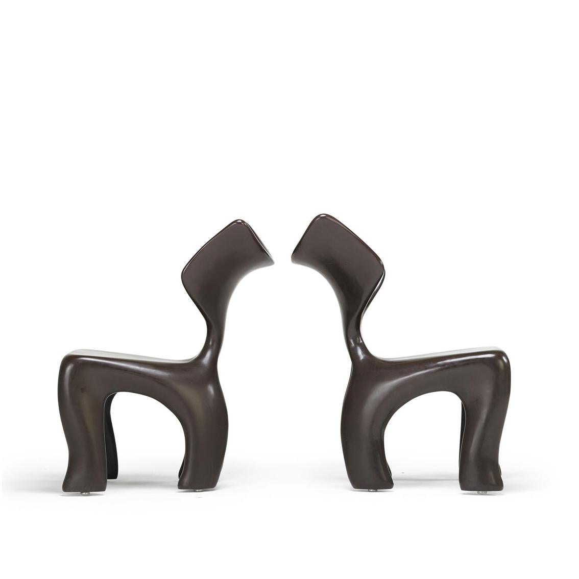 Cast East Lounge Chair, Integrally Colored Chocolate Resin, Jordan Mozer, USA, 2004 For Sale