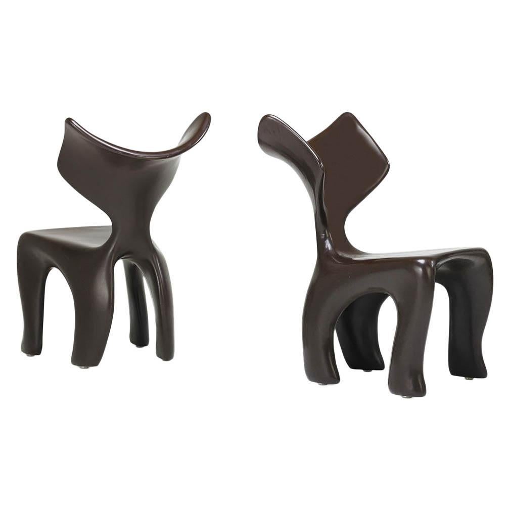 East Lounge Chair, Integrally Colored Chocolate Resin, Jordan Mozer, USA, 2004 For Sale
