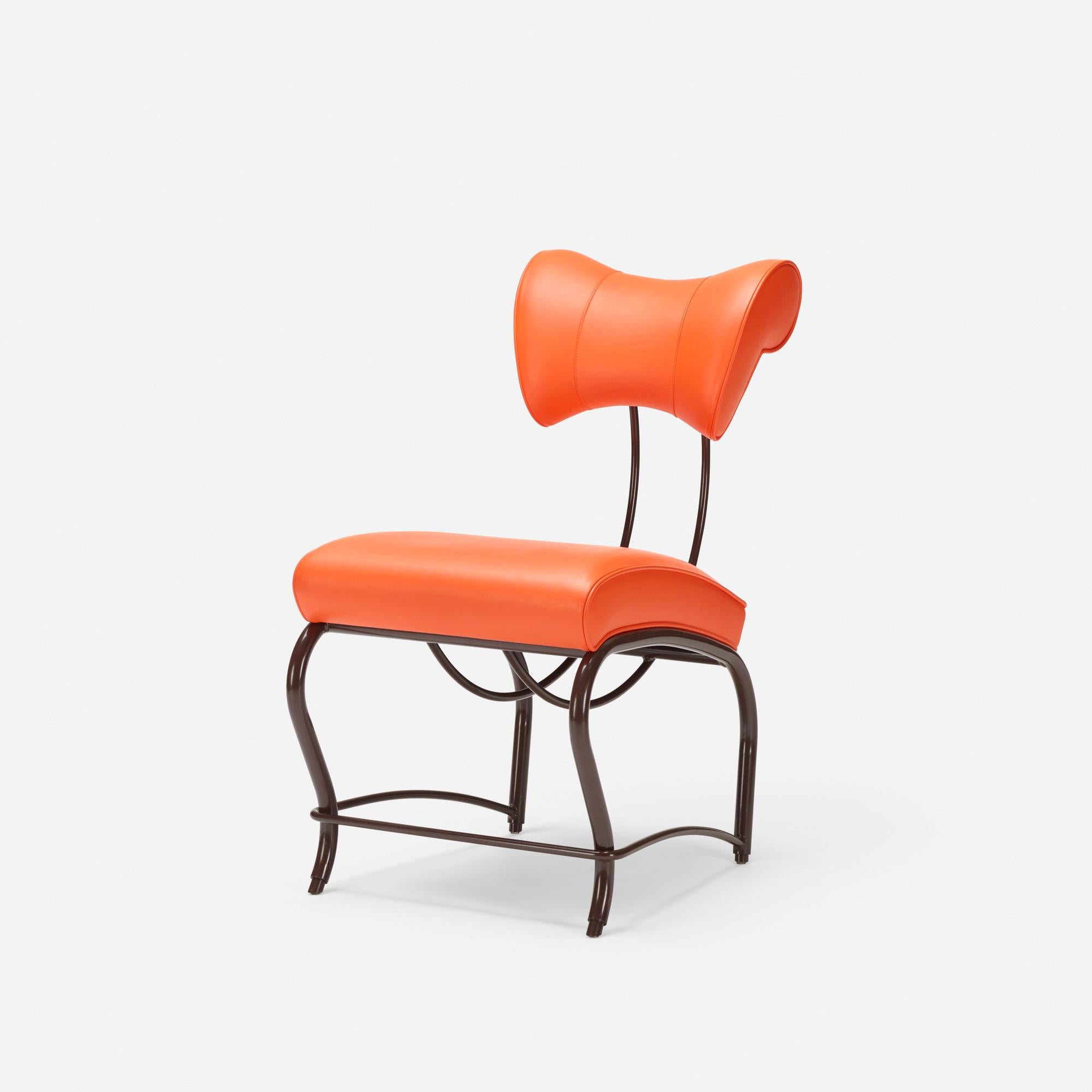 Elbert Chair: Leather + Steel, (New York Version) Jordan Mozer, USA, 1988/2006 (Moderne) im Angebot