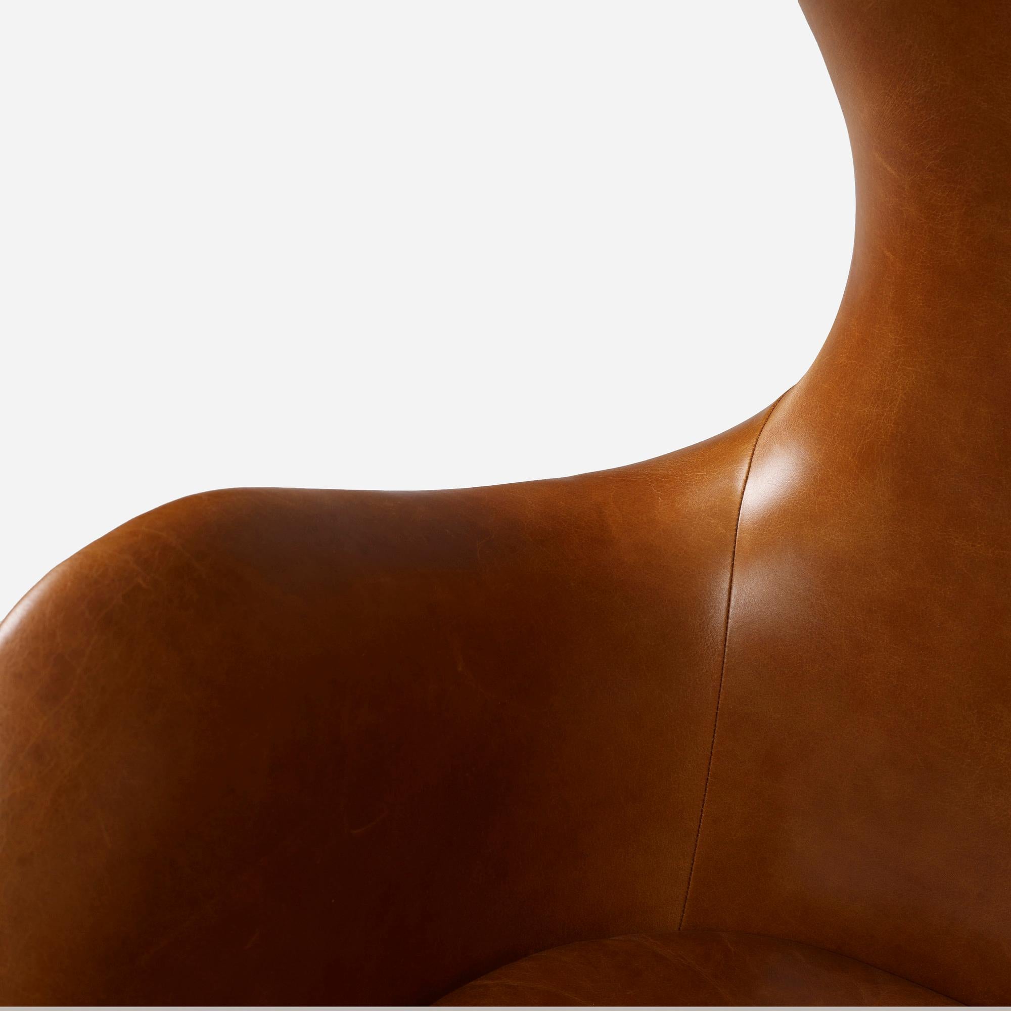 Frankie Wingback Chair/ Lounge Chair, Leather+Resin, Jordan Mozer, USA, 2007/18 (amerikanisch) im Angebot