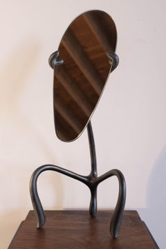 Goosegūß Table Mirror In Patinated Cast Aluminum, Jordan Mozer, USA, 2004
